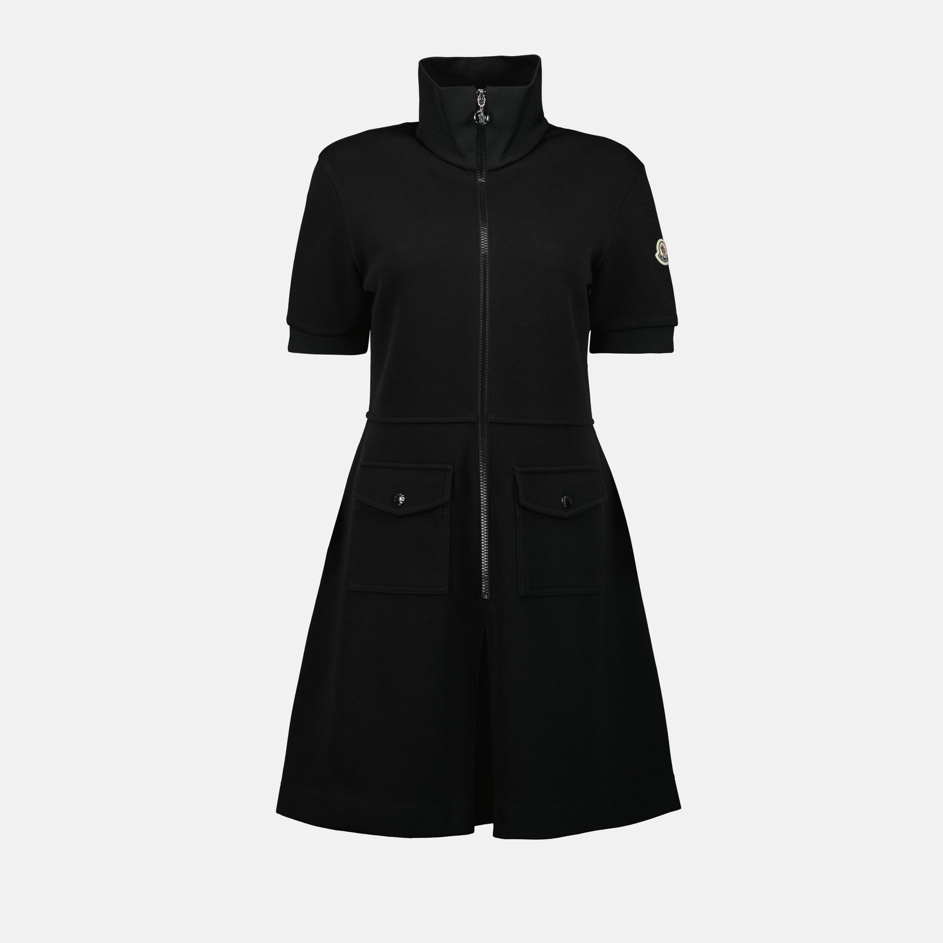 Moncler Zip-Front A-Line Mini Dress