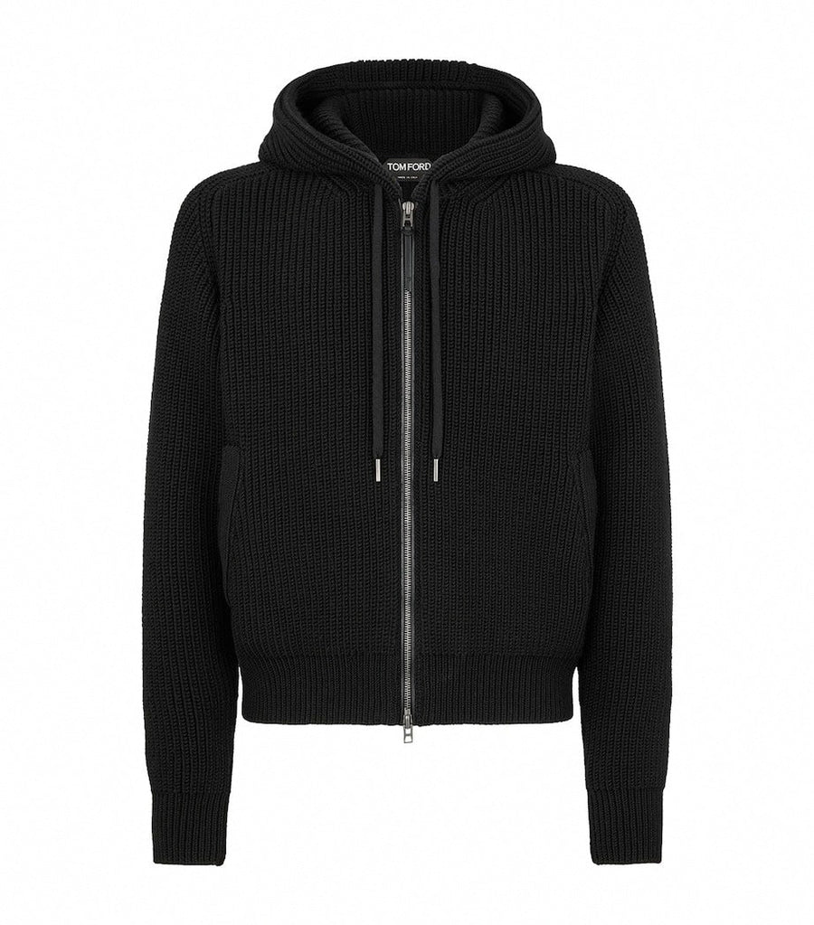 Tom Ford Ribbed Wool Zip Hoodie