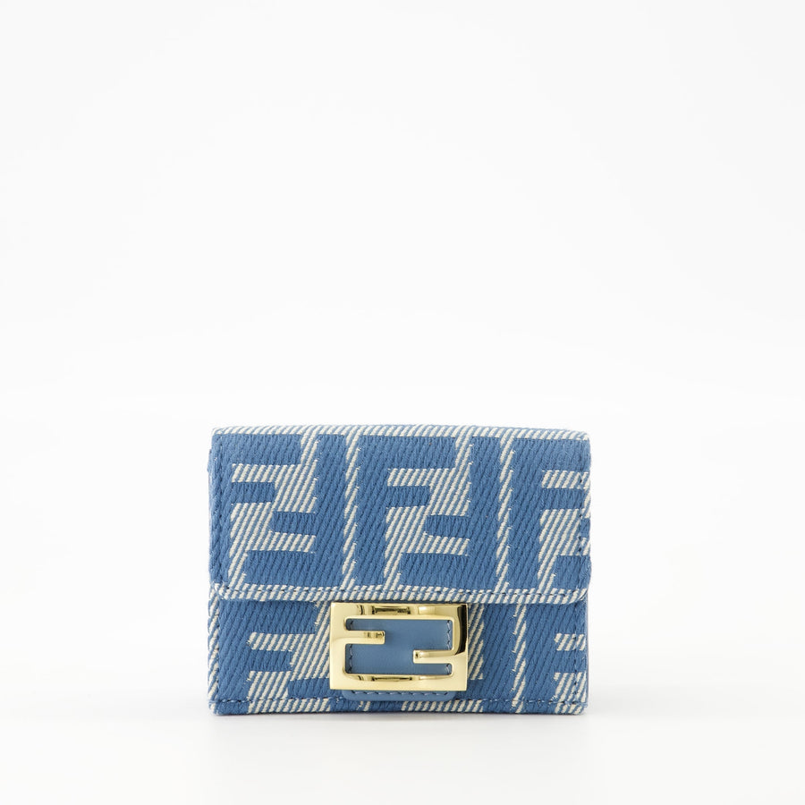 Fendi Jacquard Mini Denim Wallet