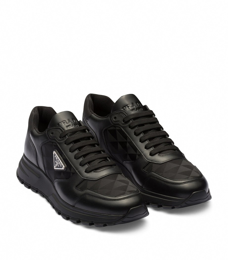 Prada Leather & Re-Nylon Low-Top Sneakers - image 2