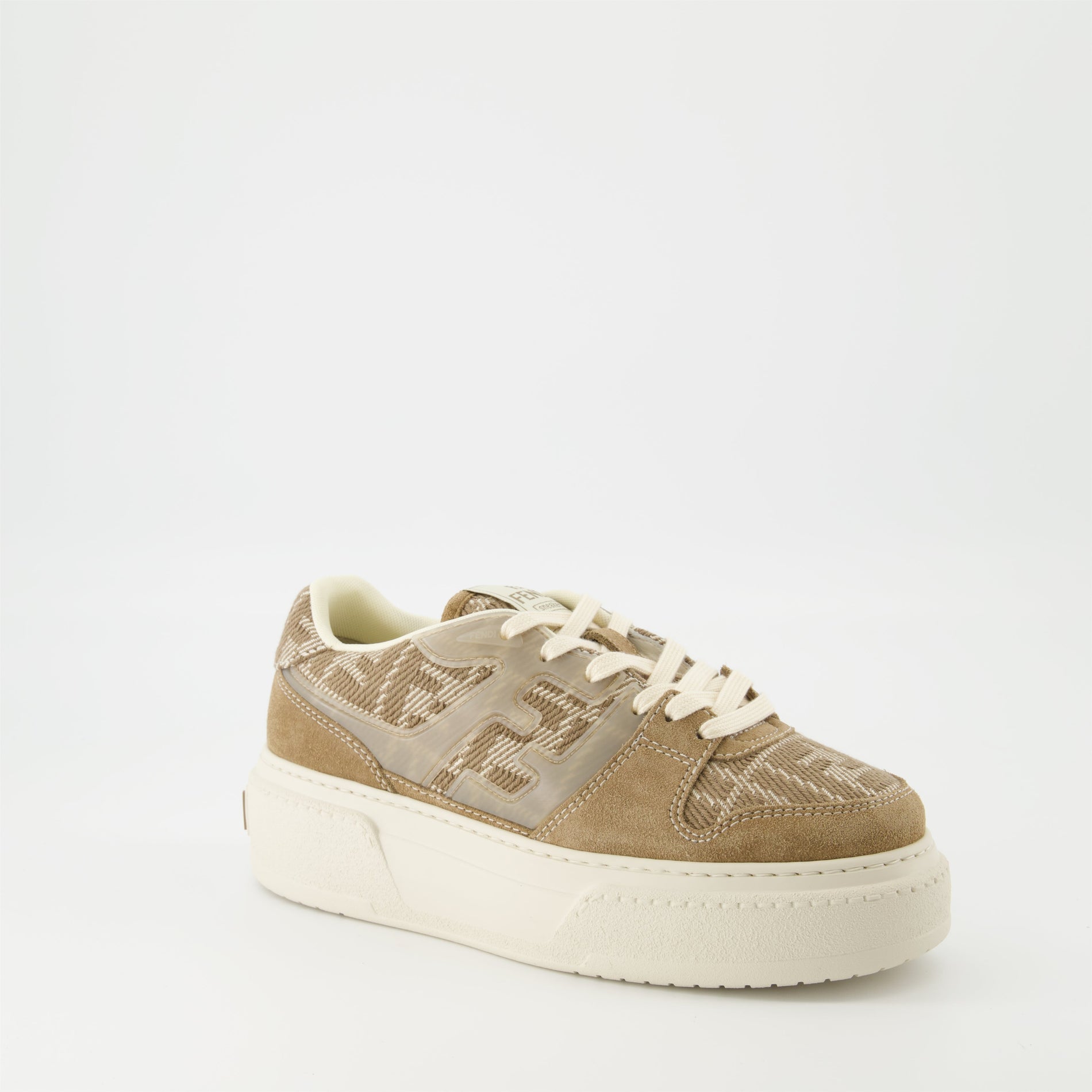 Fendi Platform Sneakers Beige Jacquard - image 2