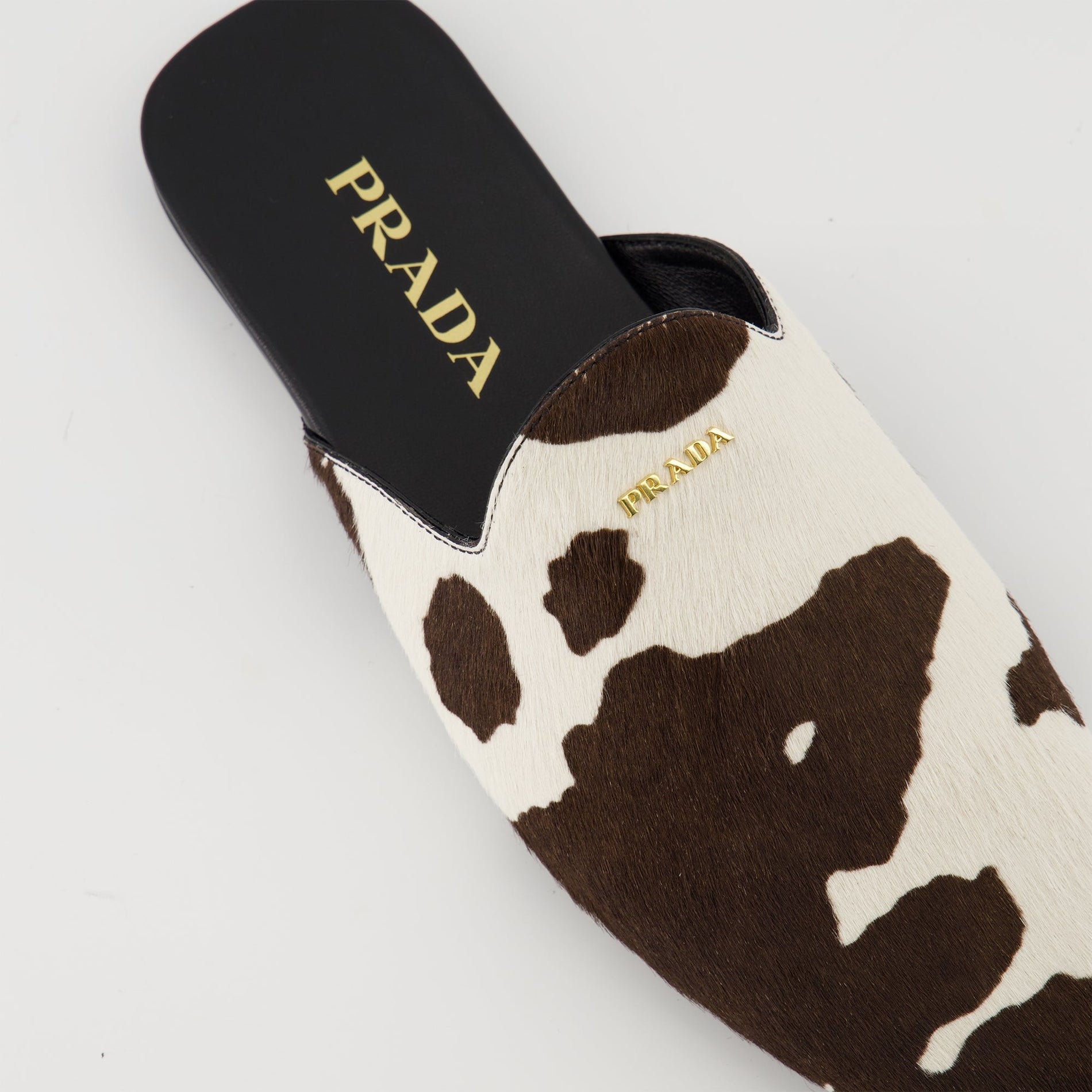 Prada Cow Print Calf Hair Mule Flats - image 5