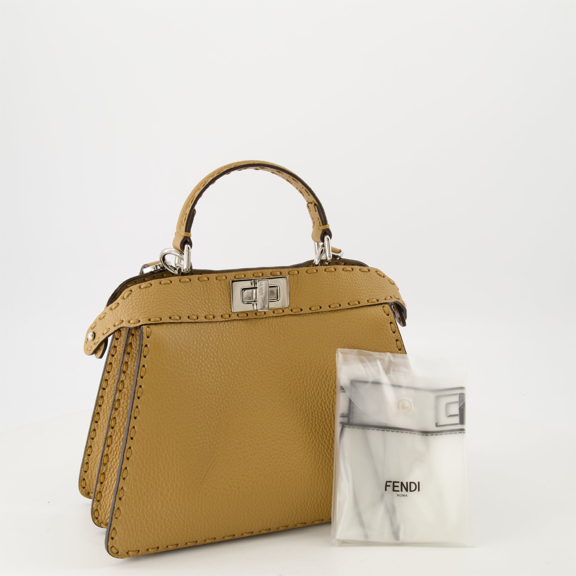 Fendi Peekaboo Mini – Mustard Leather - image 4