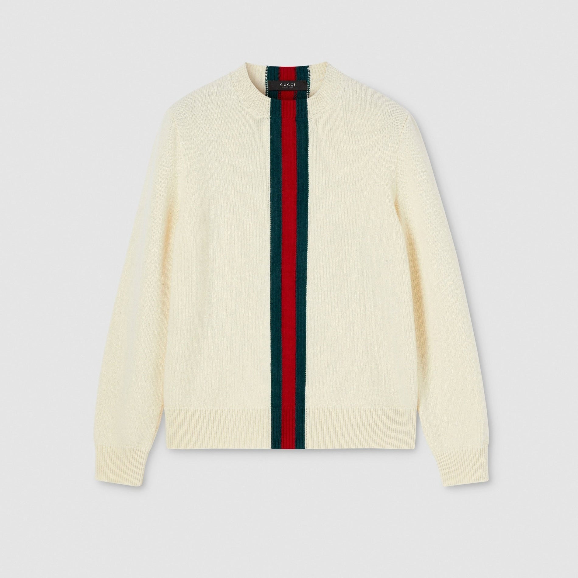 Gucci Knit wool sweater with Web intarsia