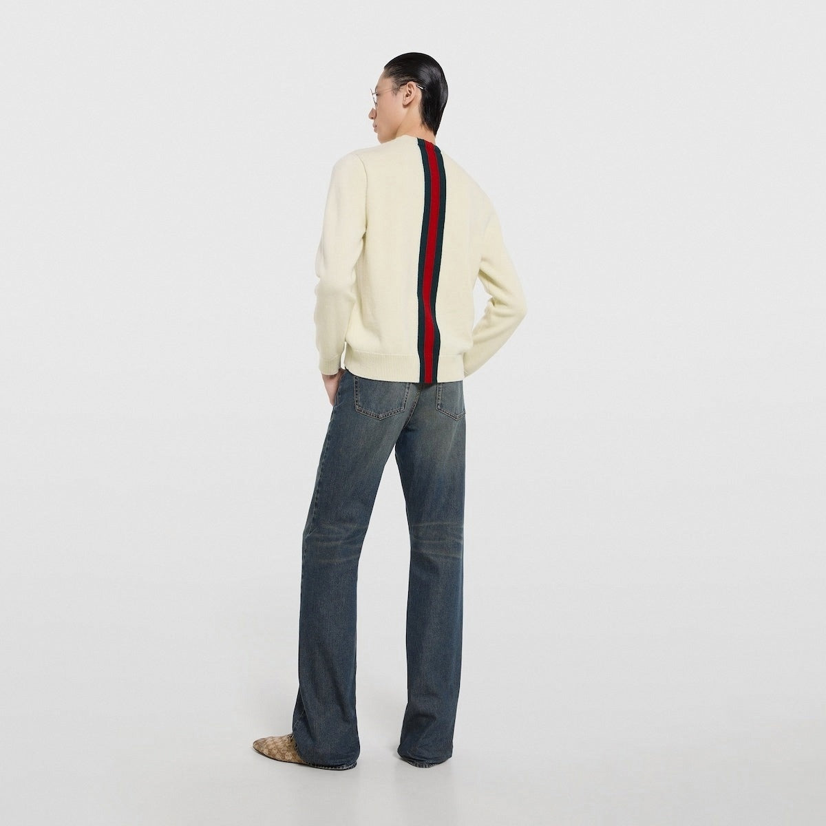 Gucci Knit wool sweater with Web intarsia - image 3
