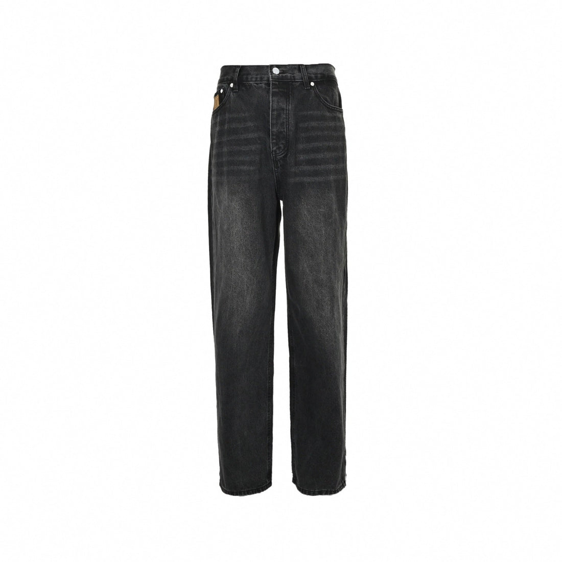 Damier Patch Washed Black Denim Jeans – Relaxed Luxury Fit