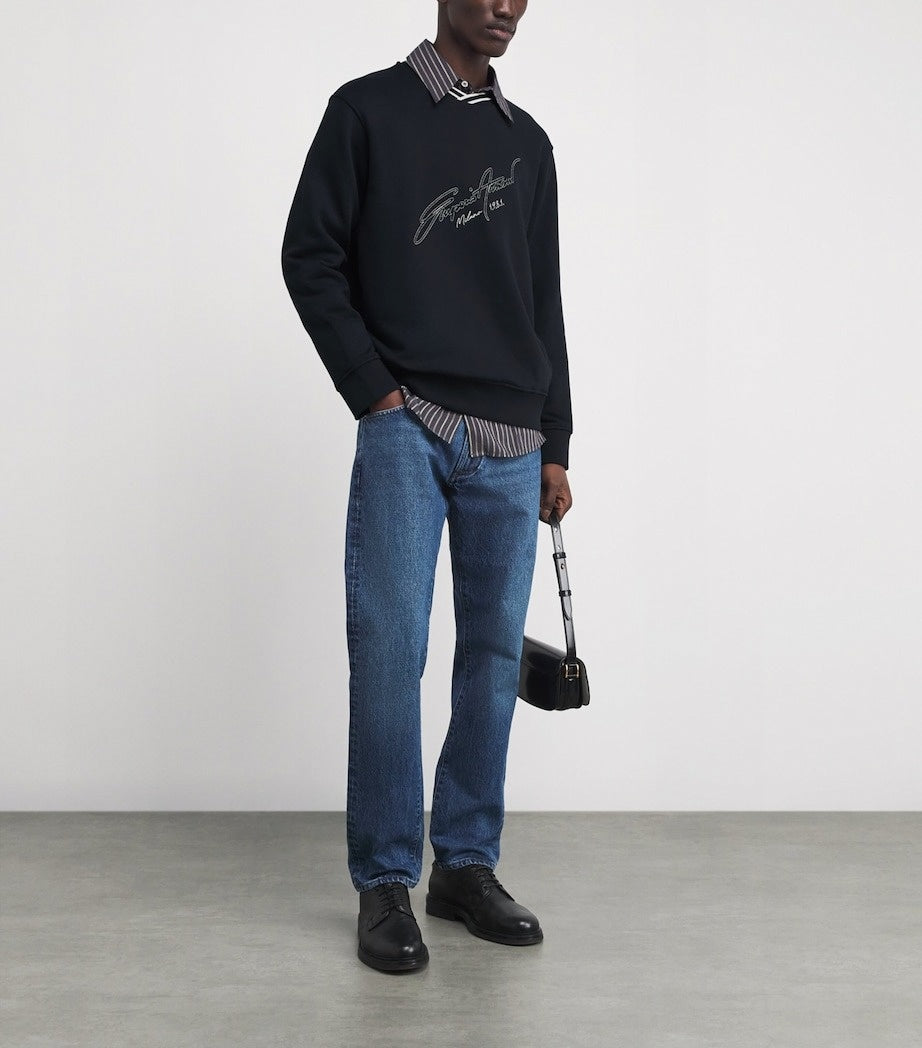 Emporio Armani Embroidered Signature Cotton Sweatshirt - image 6