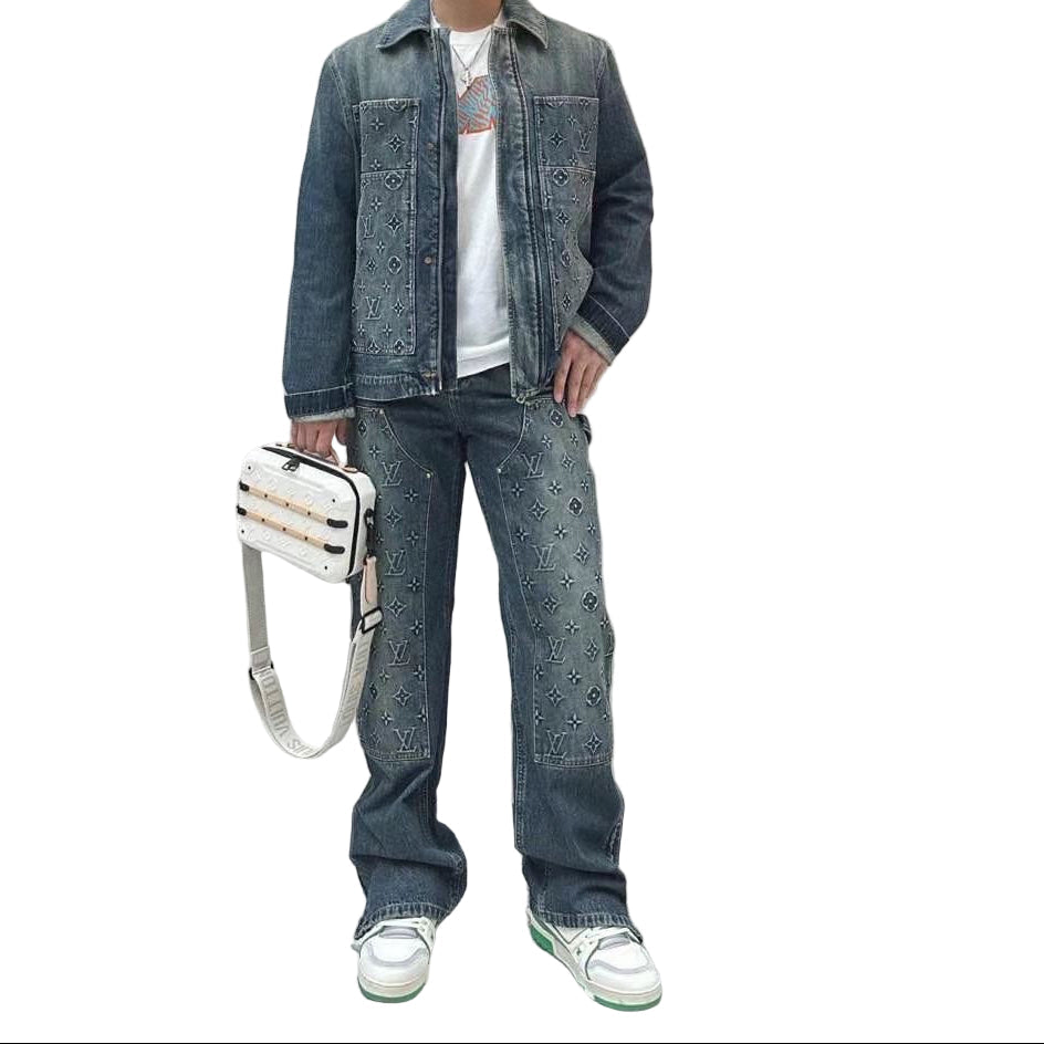 Louis Vuitton Grey Monogram Panel Denim Jacket - image 5