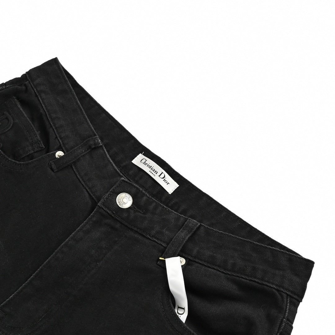 Dior Black Slim-Fit Jeans with Embroidered Logo Detail - image 5