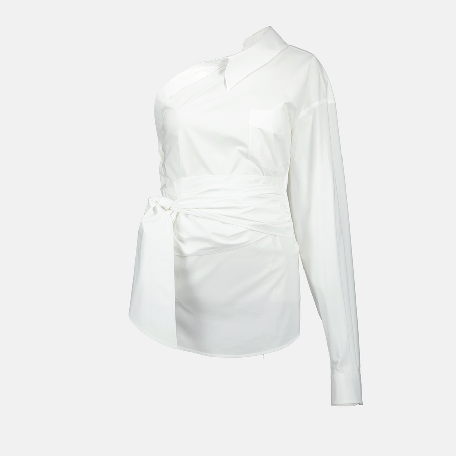 Moschino One-Shoulder Wrap Shirt