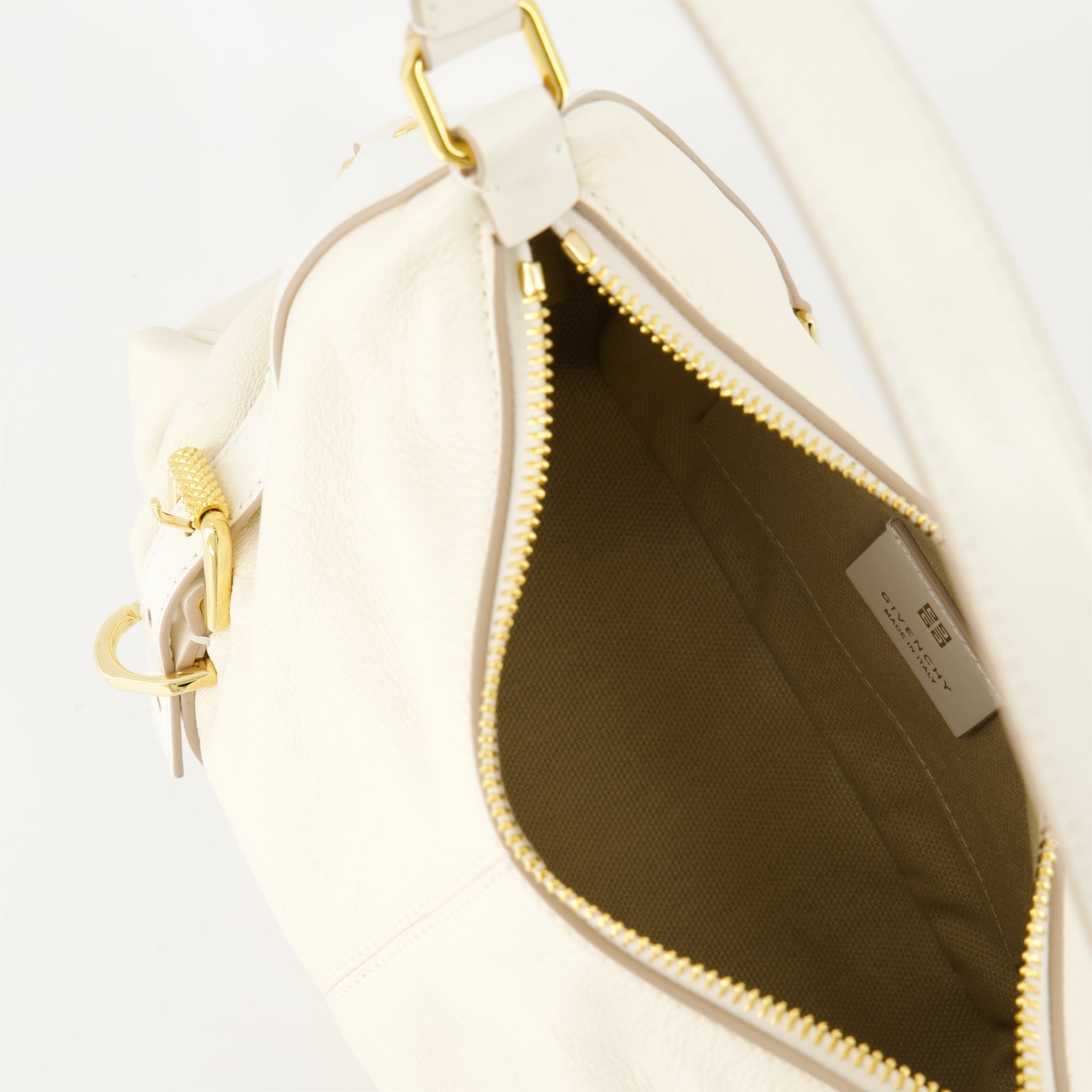 Givenchy Cream Leather Buckle Detail Mini Shoulder Bag - image 5