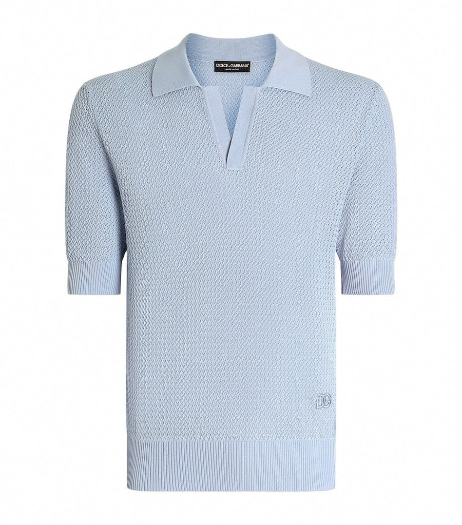 Dolce & Gabbana Textured Cotton Polo Shirt