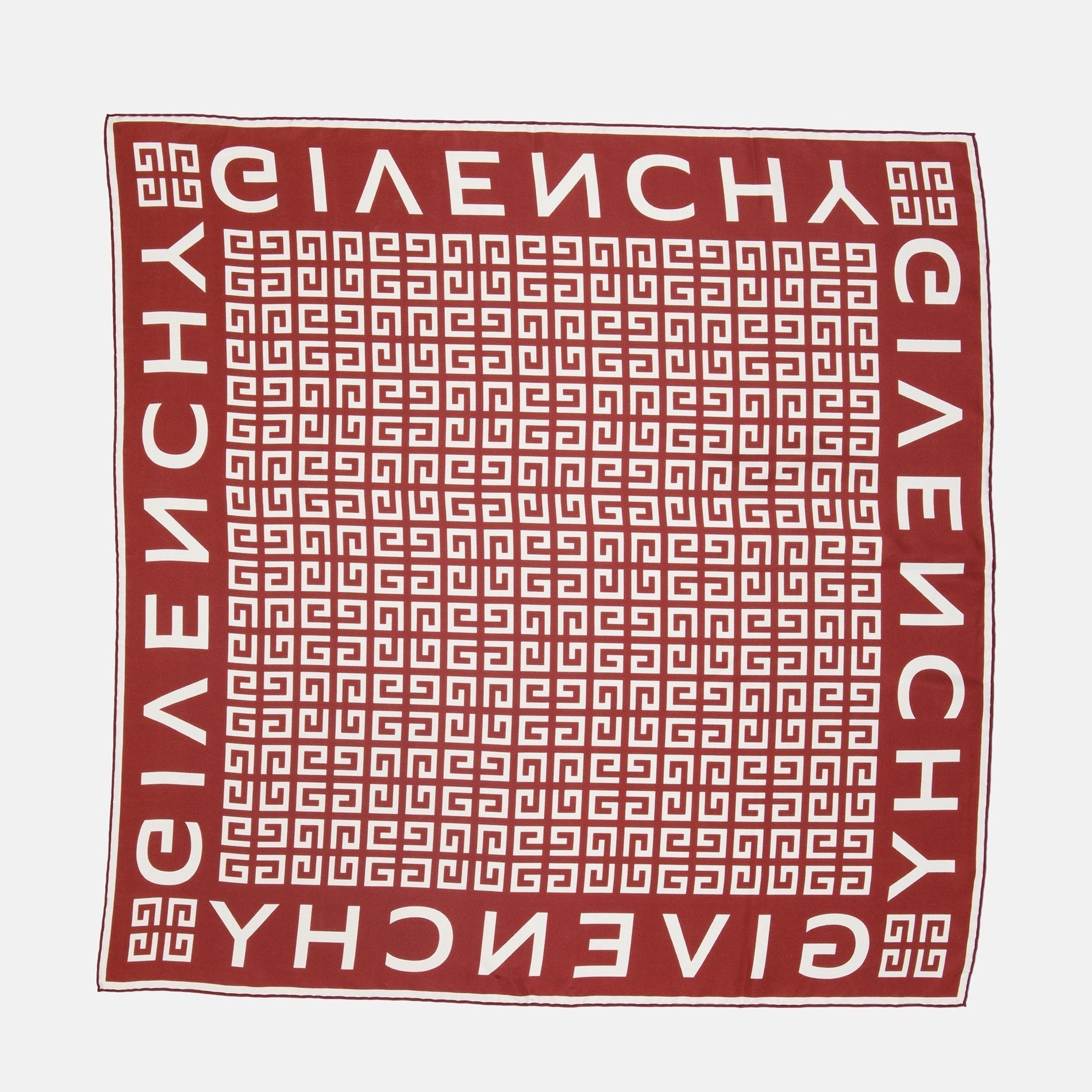 Givenchy Monogram Border Scarf – Red & White - image 2