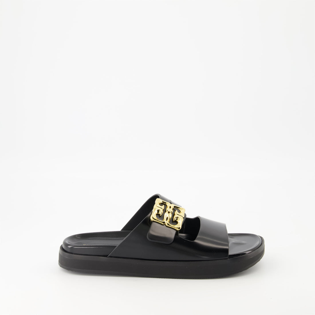 Logo Buckle Slide Sandals