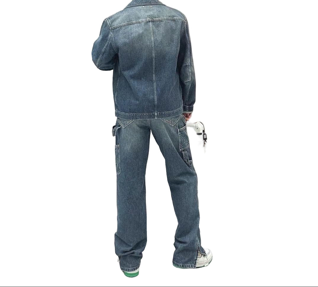 Louis Vuitton Grey Monogram Panel Denim Jacket - image 4