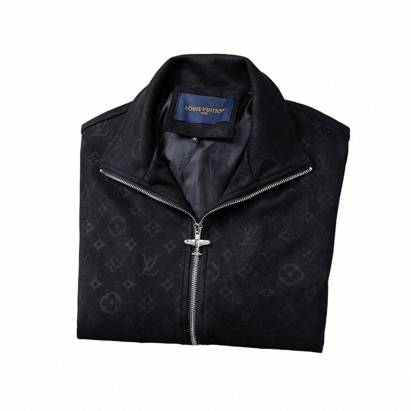 Louis Vuitton Black Faux Deerskin Monogram Zip Jacket - image 4