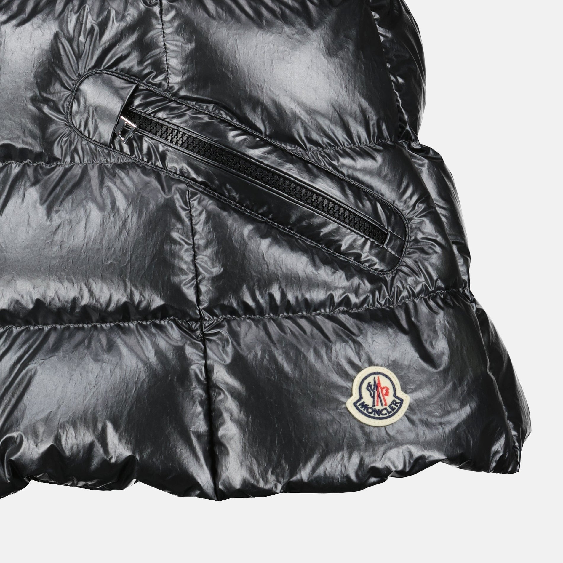 Moncler Glossy Fur-Trim Quilted Puffer Vest - image 5