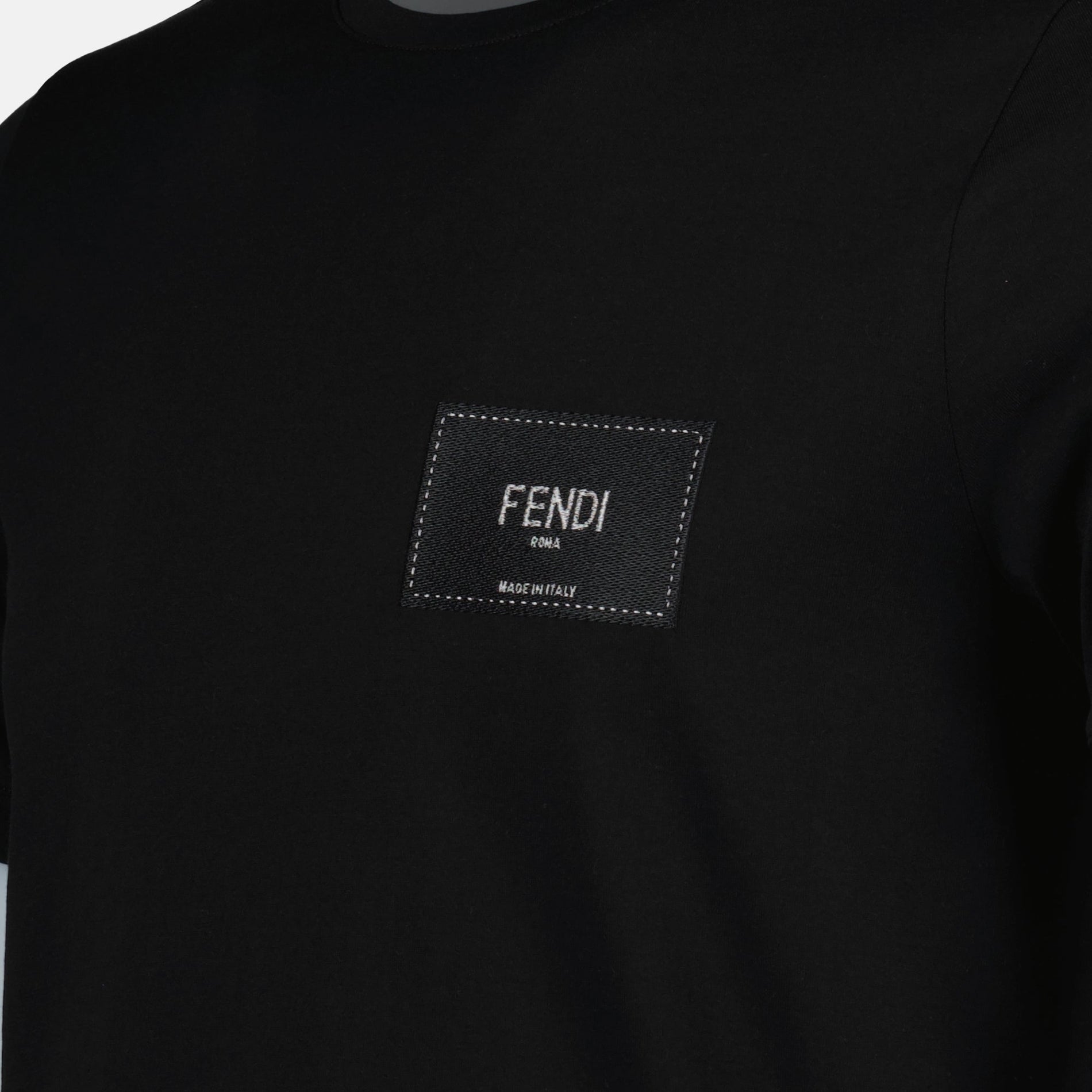 Fendi Roma Logo Cotton T-Shirt - image 4