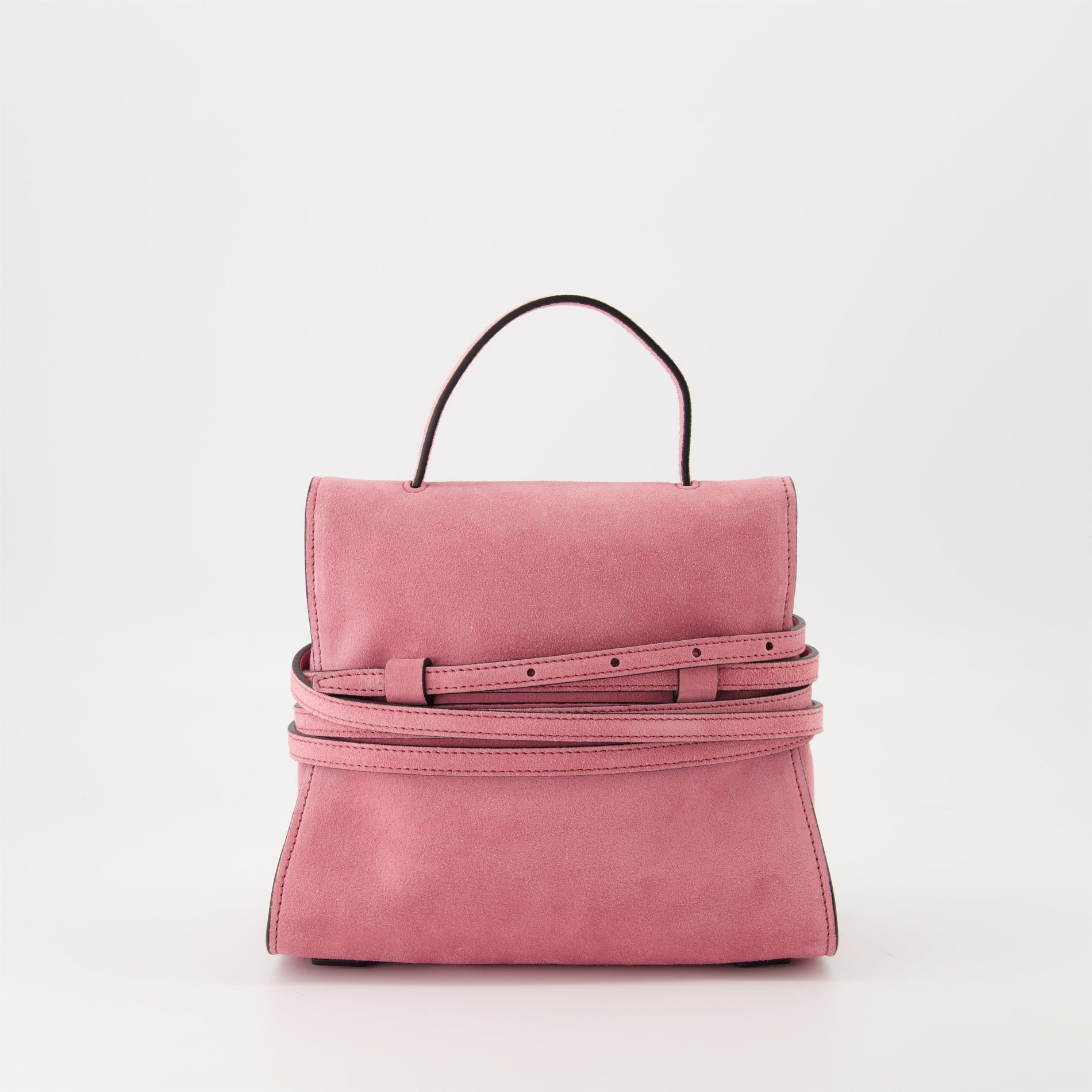 Moschino Tie Me Leather shoulder bag (Pink suede) - image 2