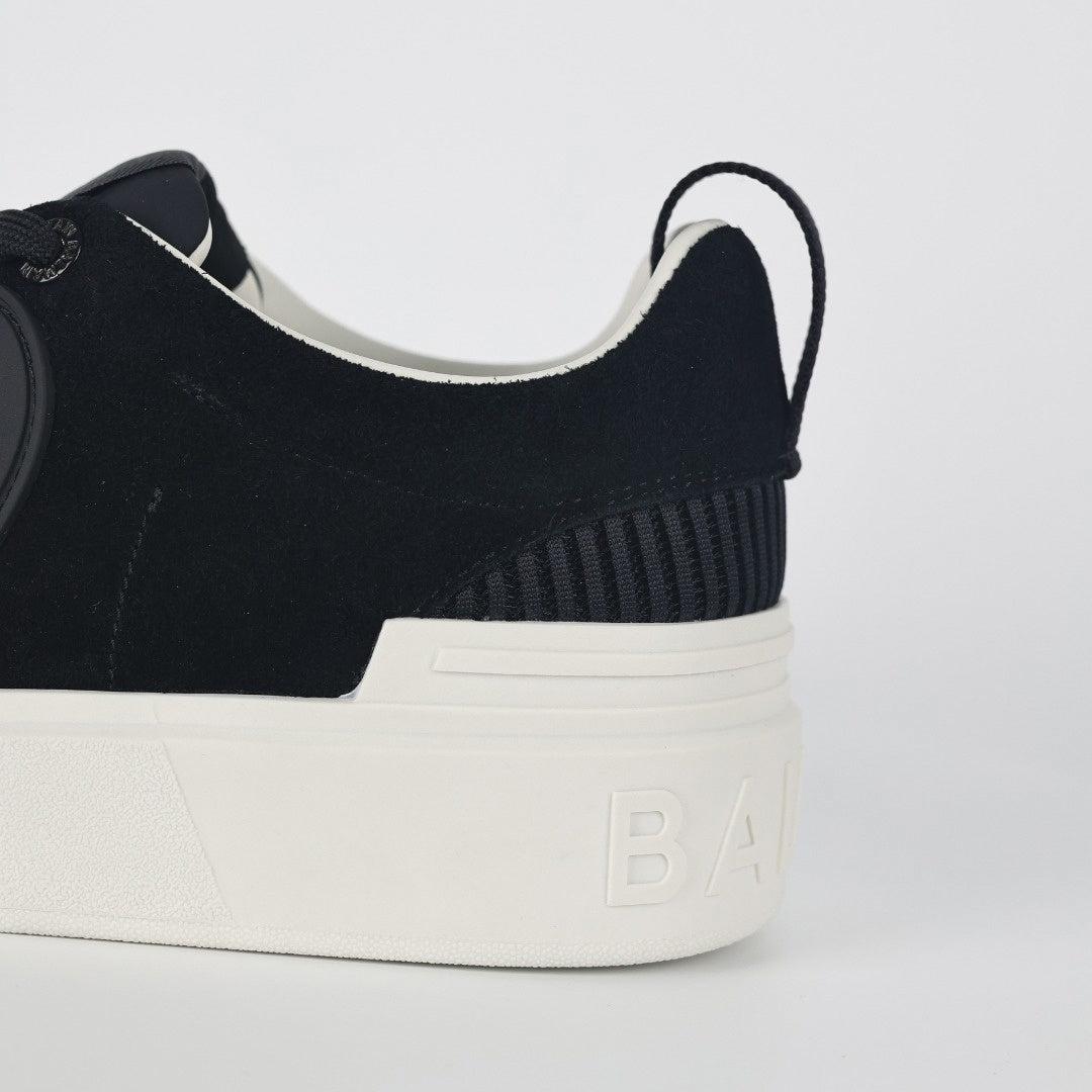 Balmain B-Court Sneakers in Black & Ivory Monogram - image 5