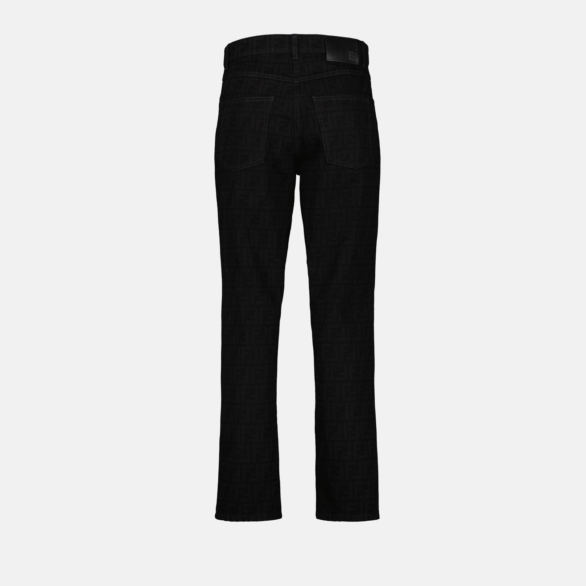Fendi Black Monogram Slim-Fit Jeans - image 4