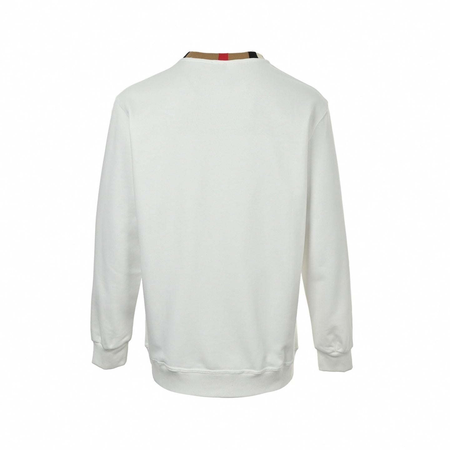 Burberry Boutique White Crewneck Sweatshirt with Icon Stripe Trim - image 2
