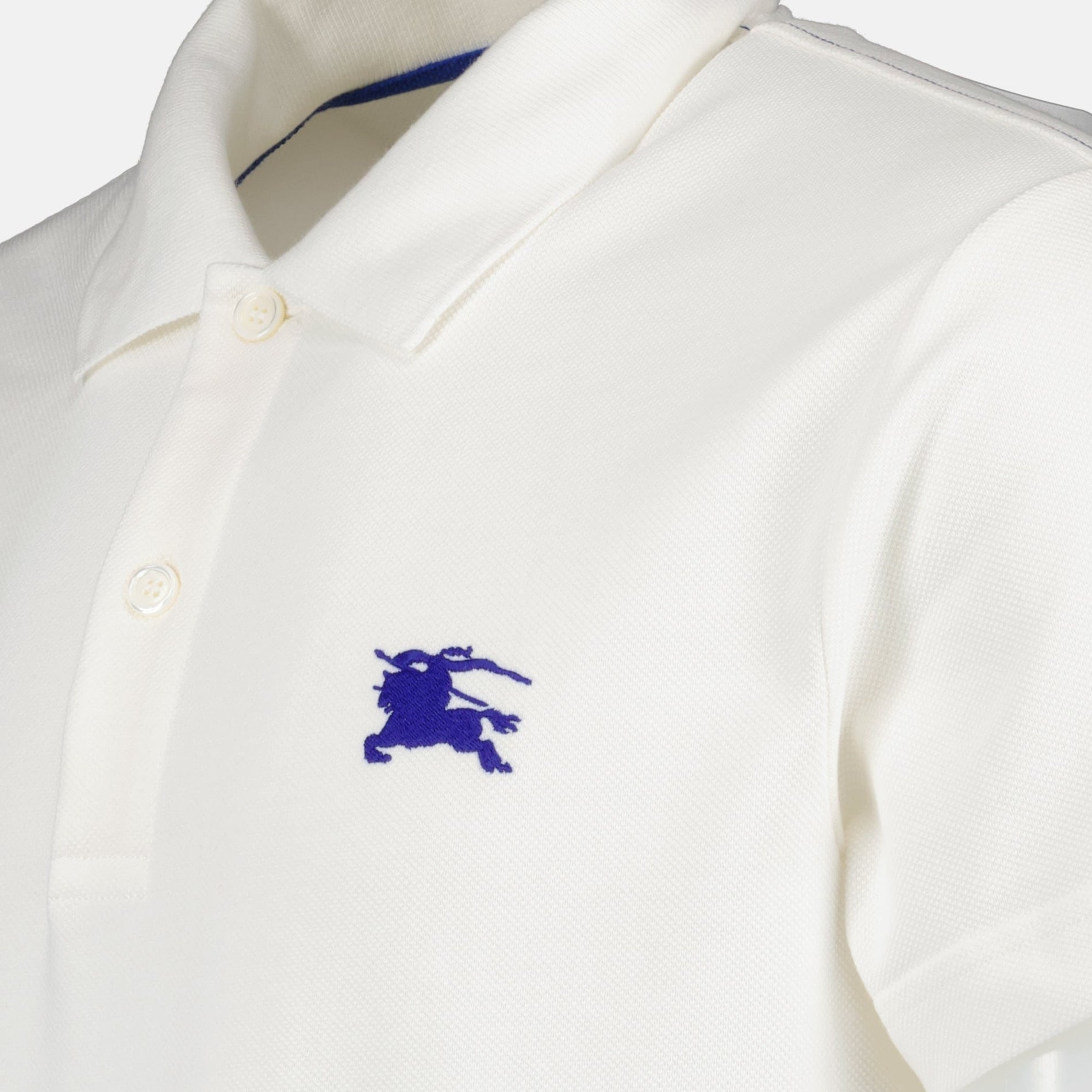 Burberry White Polo with Signature Equestrian Logo - image 5