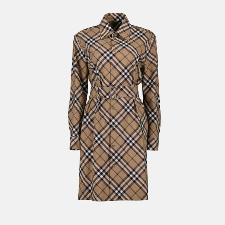 Burberry Classic Check Belted Shirt Dress