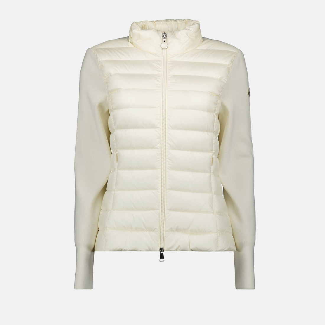 Ivory Knit Sleeve Puffer Jacket