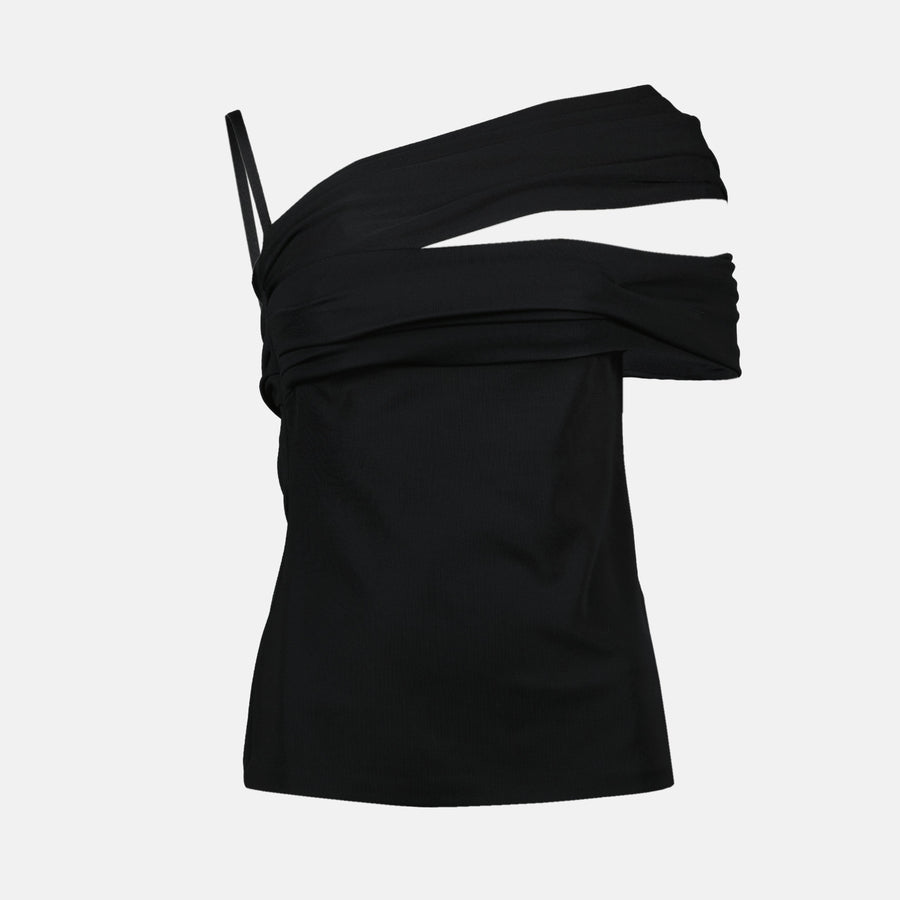 Versace Black Asymmetrical Top