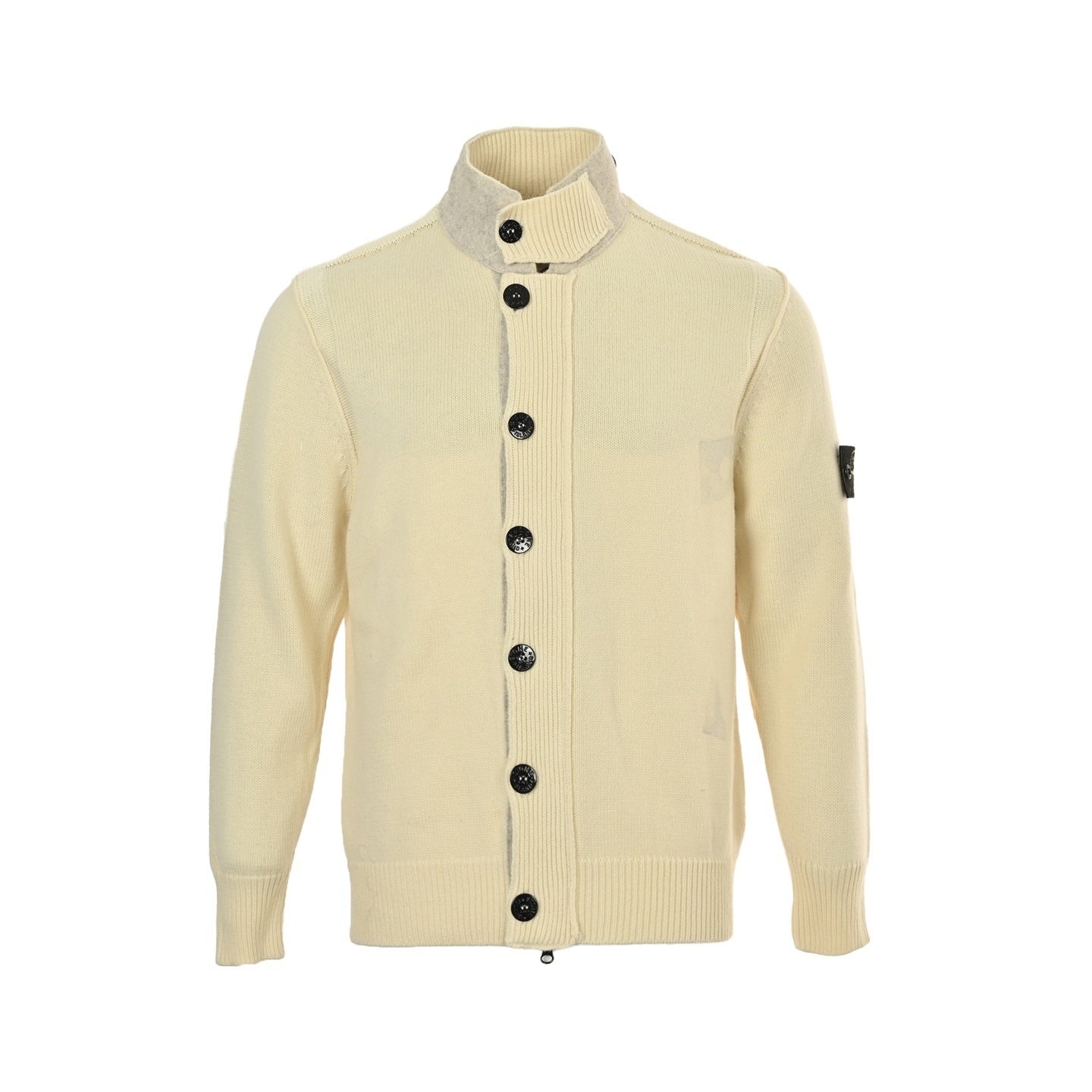 Stone Island Buttoned Stand-Collar Knit Cardigan