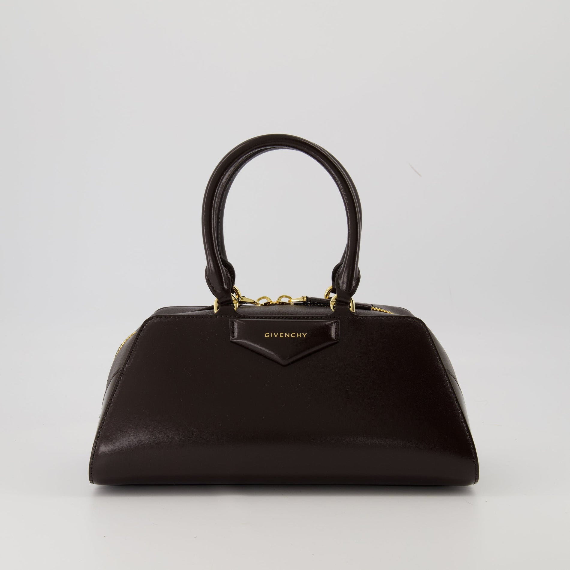Givenchy Mini Antigona Top Handle Bag – Dark Brown