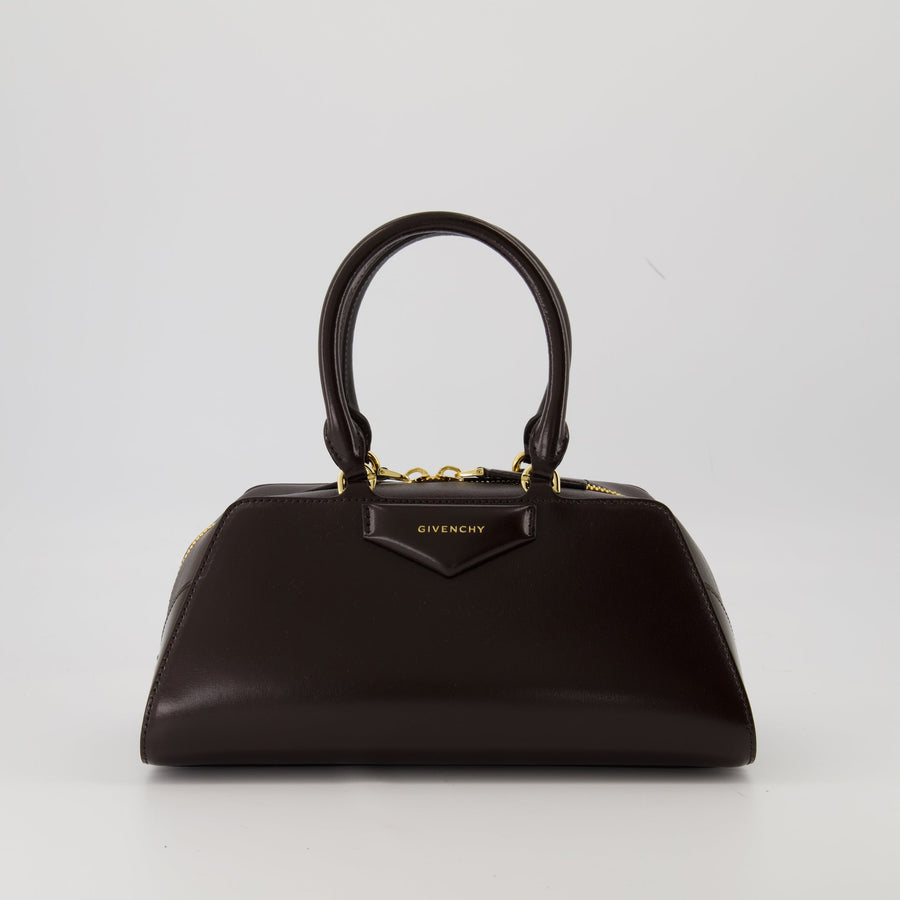 Givenchy Mini Antigona Top Handle Bag – Dark Brown