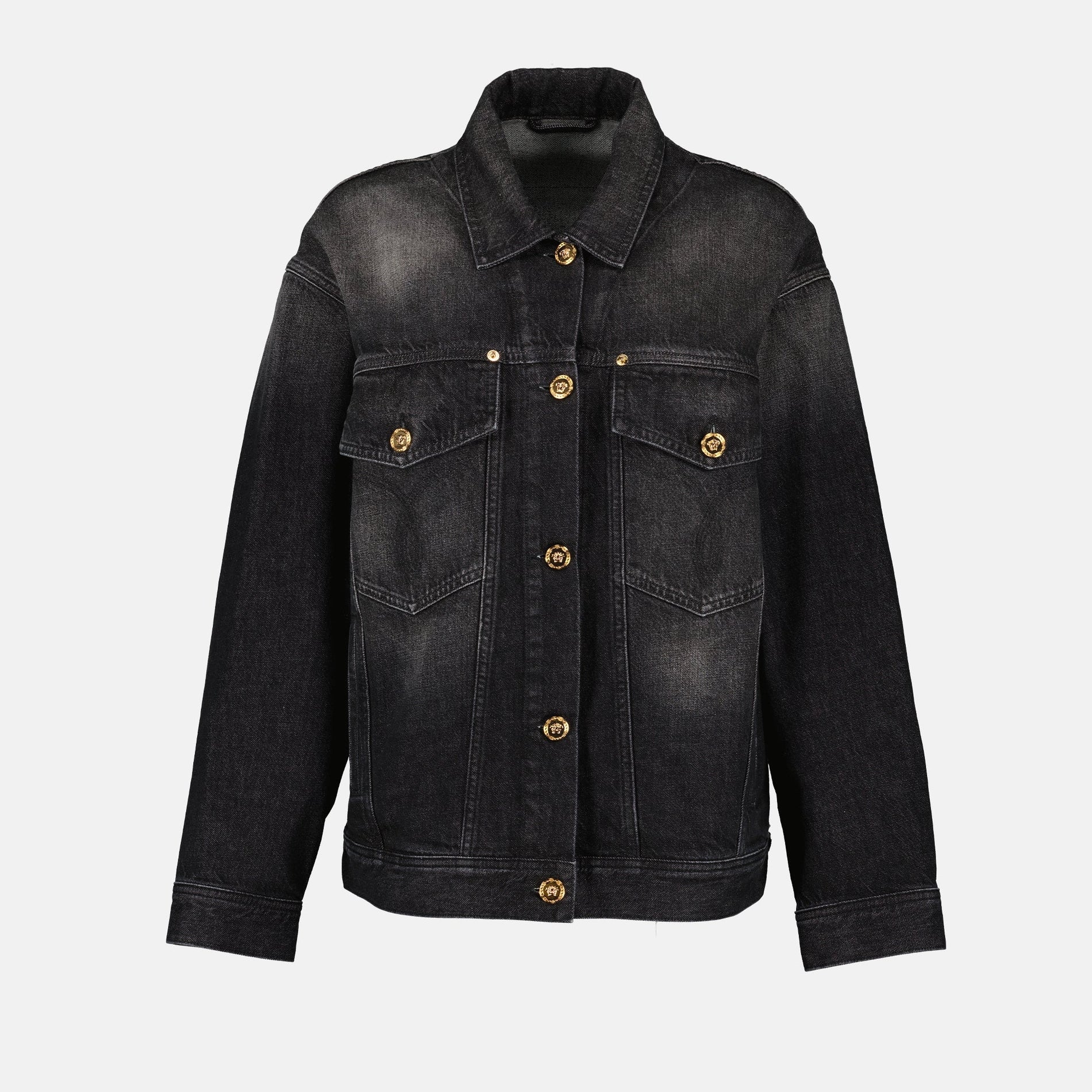 Versace Oversized Medusa Button Denim Jacket