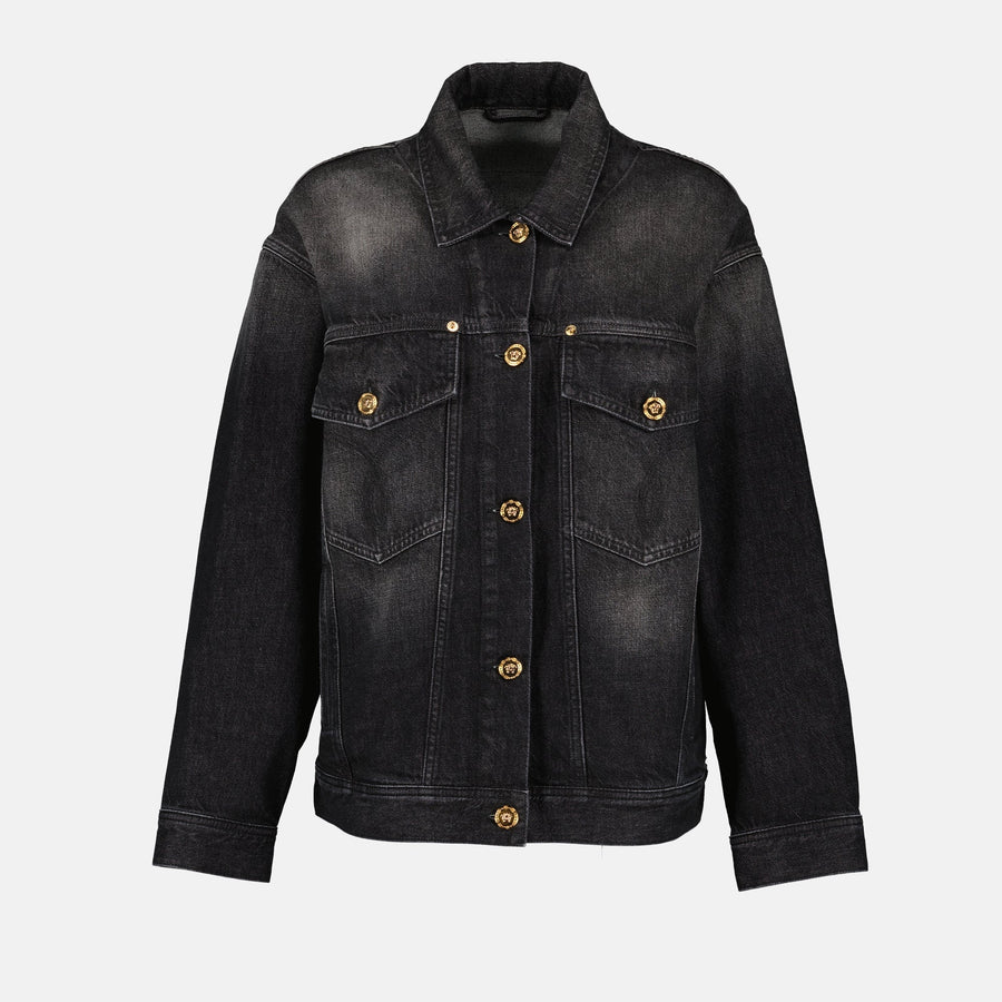 Versace Oversized Medusa Button Denim Jacket