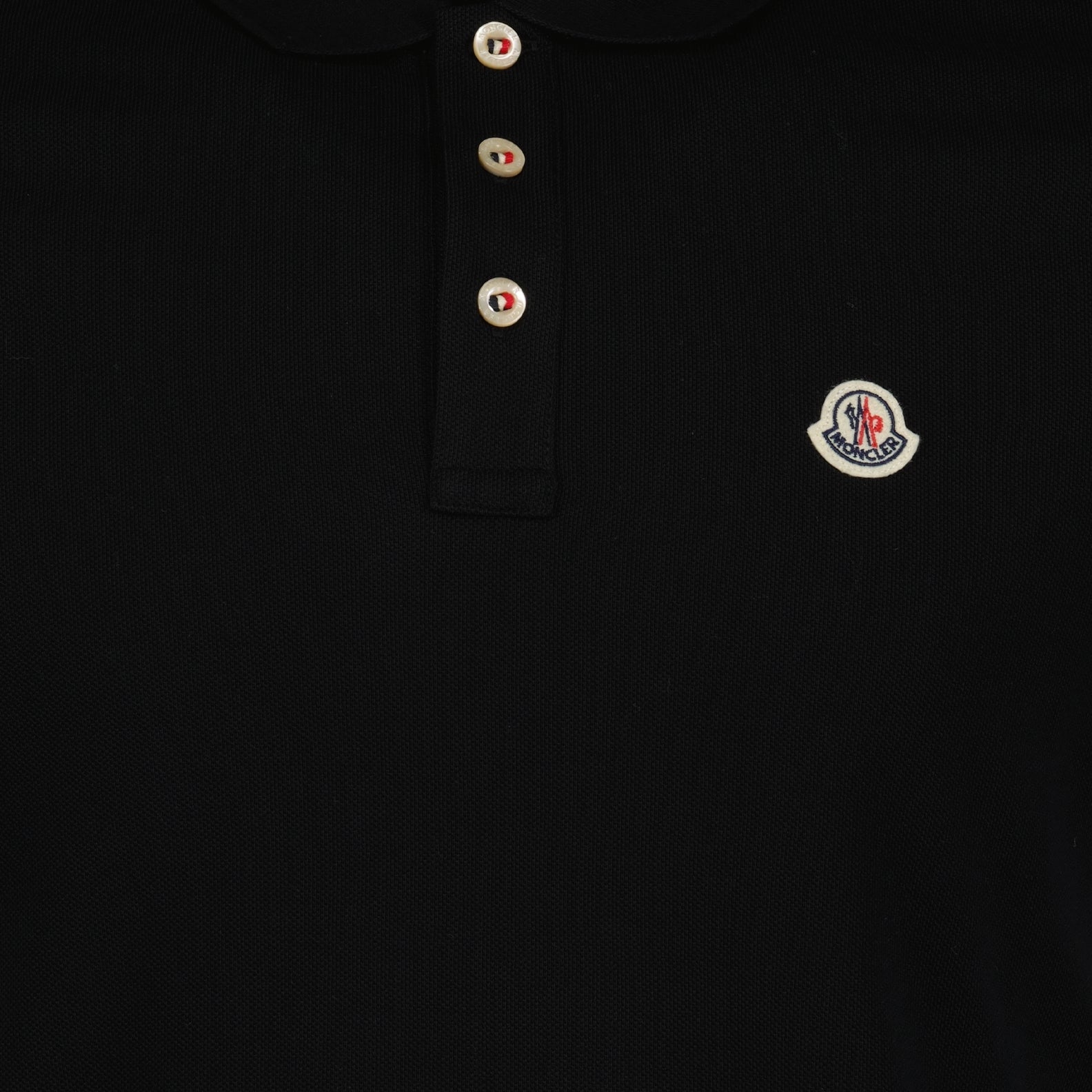 Moncler Black Polo Shirt with Signature Button Detail - image 5