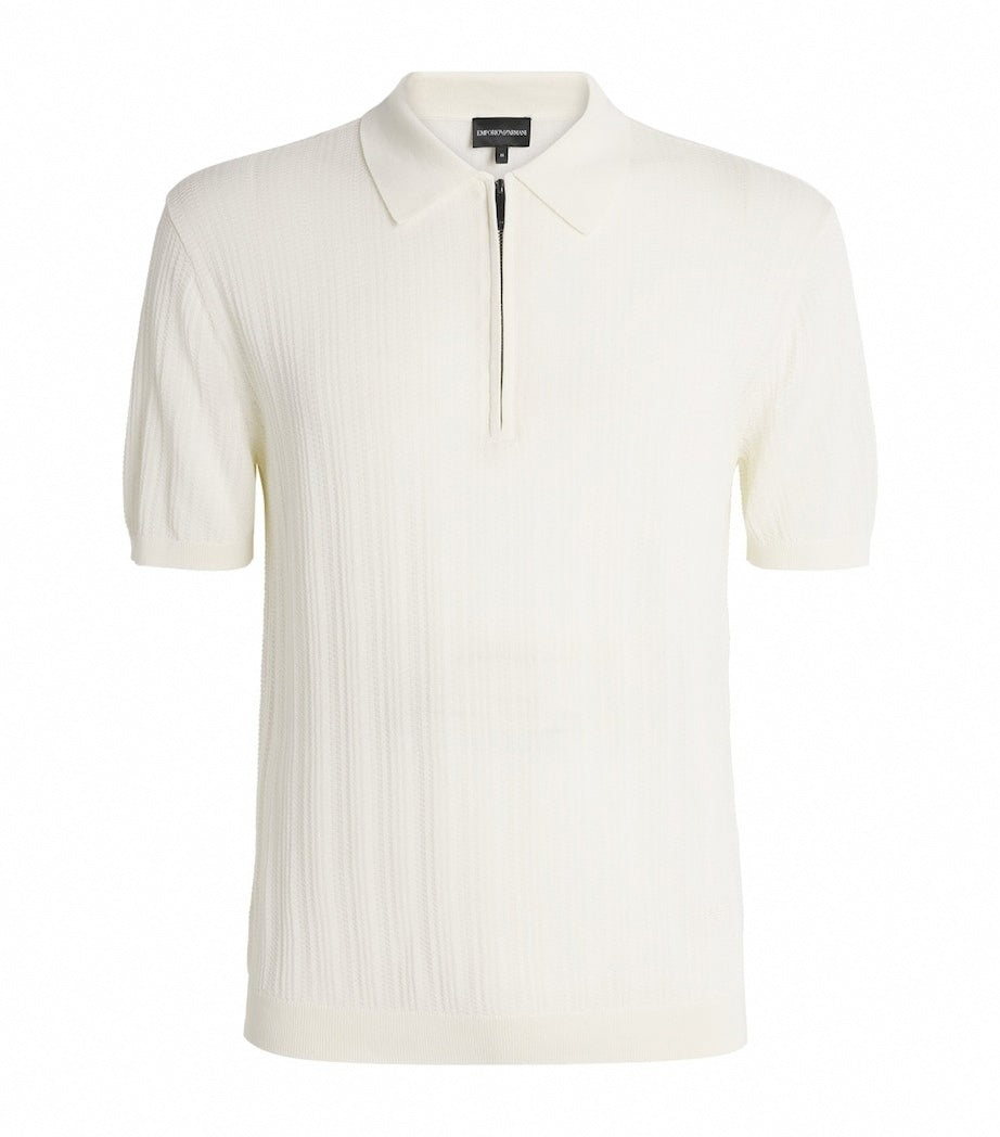 Emporio Armani Men's Cotton Quarter-Zip Polo Shirt