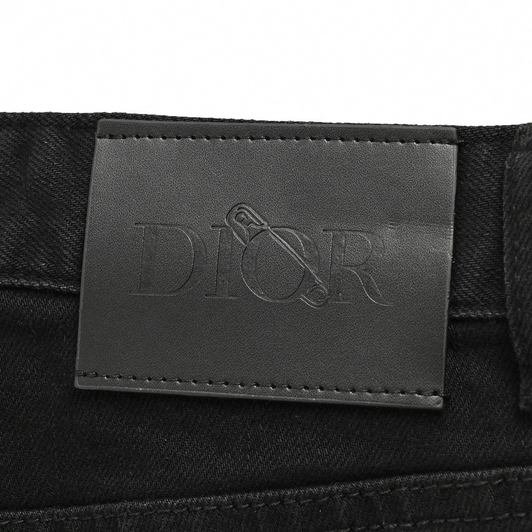 Dior Black Slim-Fit Jeans with Embroidered Logo Detail - image 8