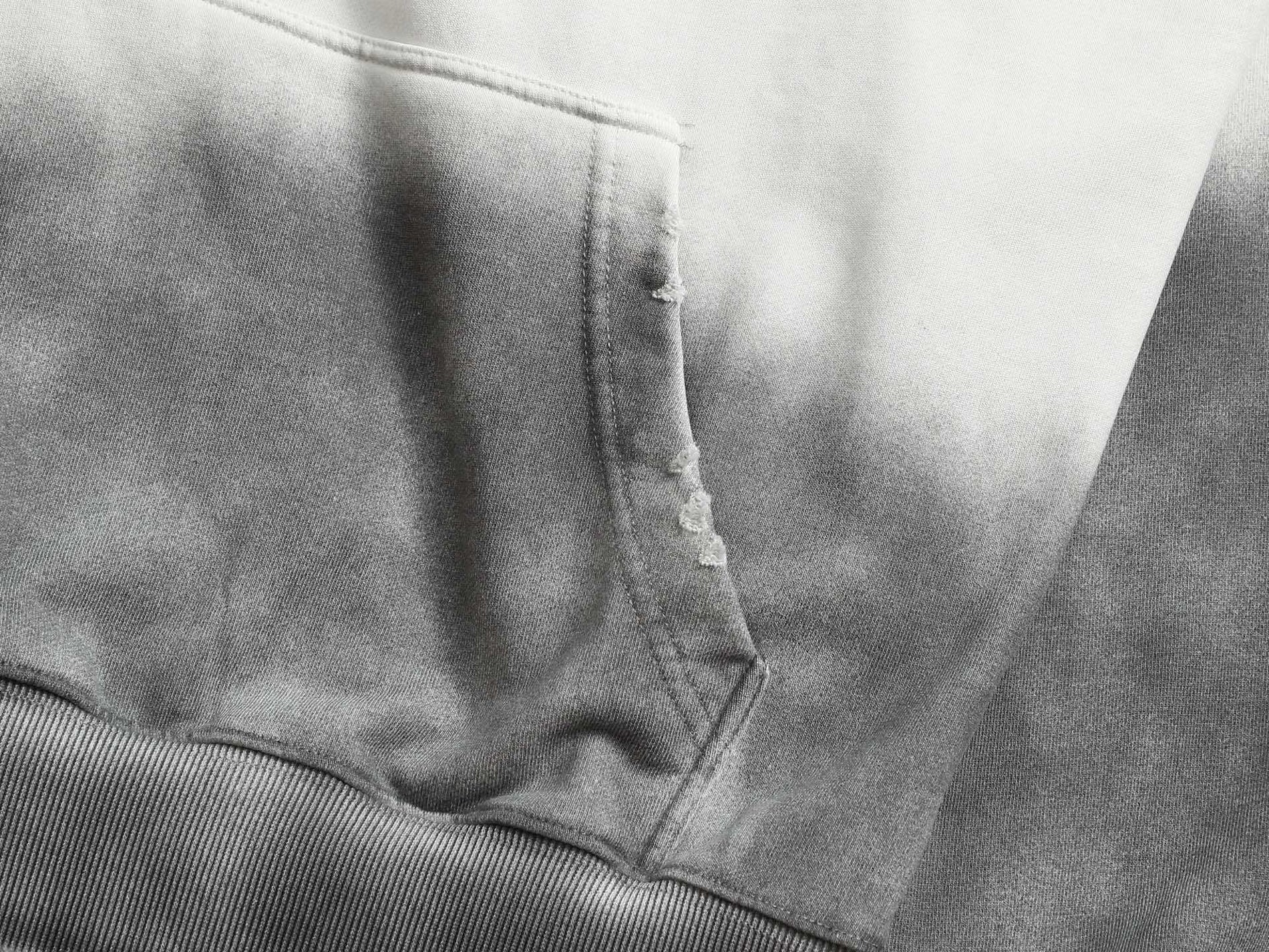 Louis Vuitton White Gradient Hoodie with Blue LV Patch - image 7