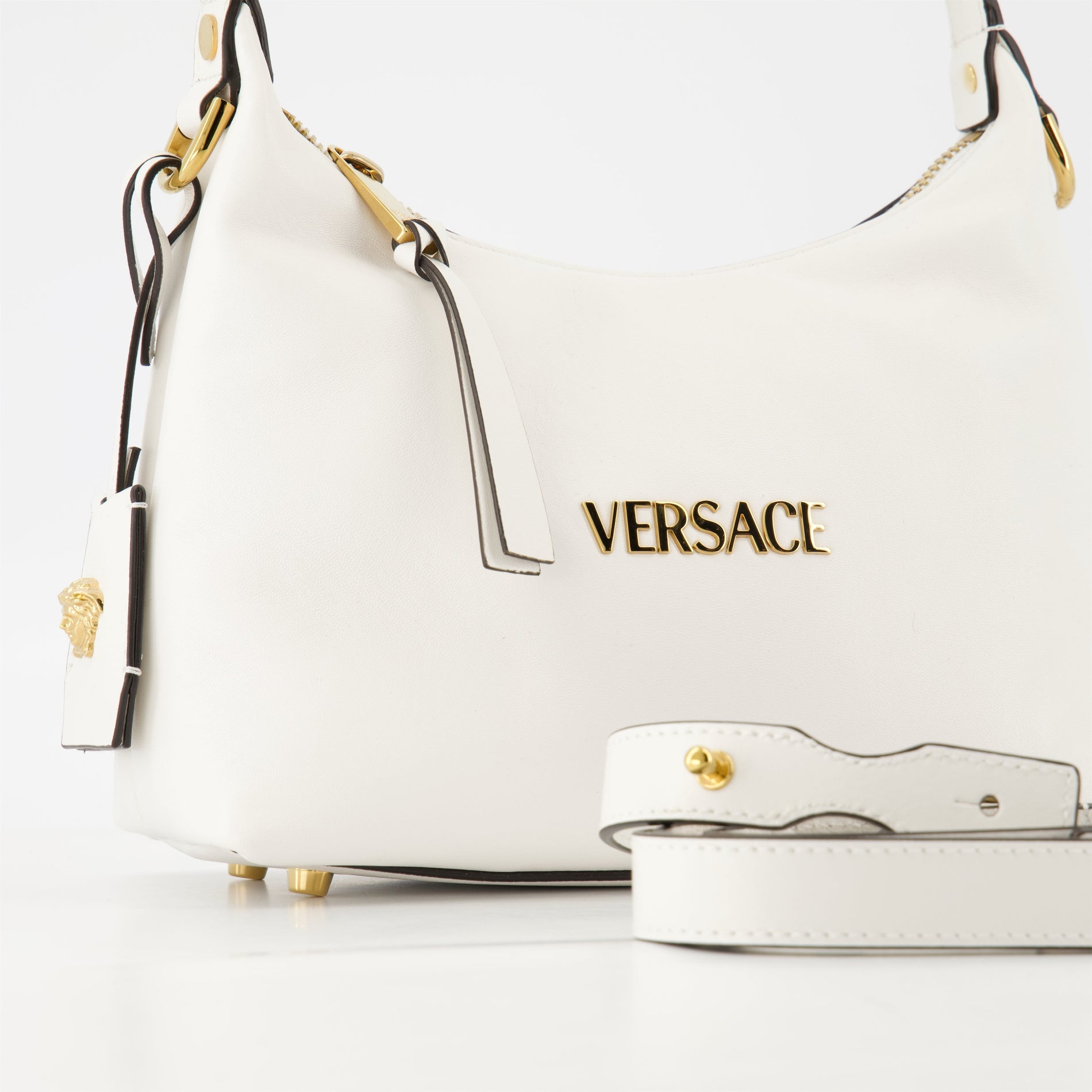 Versace Logo Hobo Bag – White - image 3
