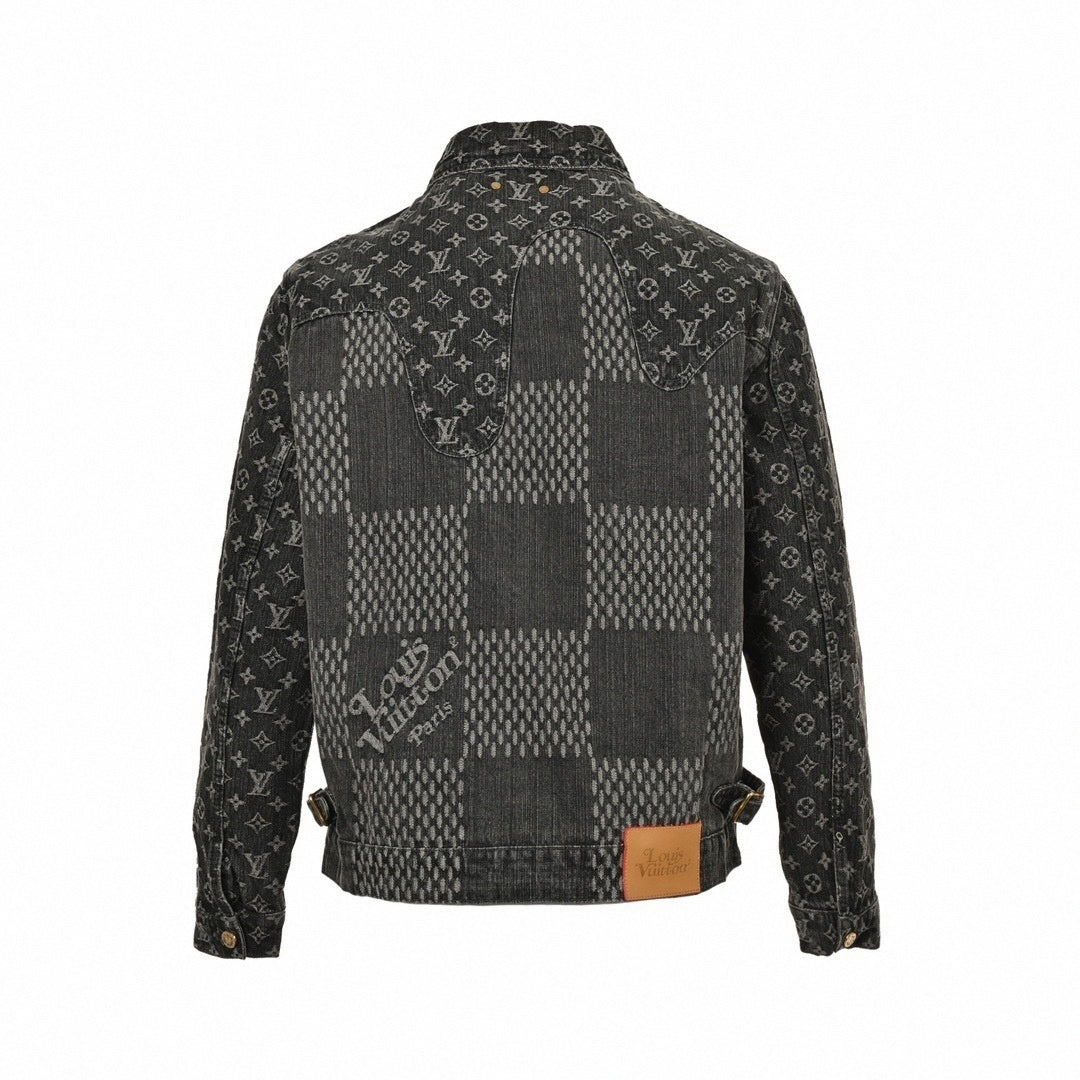 Louis Vuitton Monogram & Damier Mixed Denim Jacket – Charcoal Edition - image 3