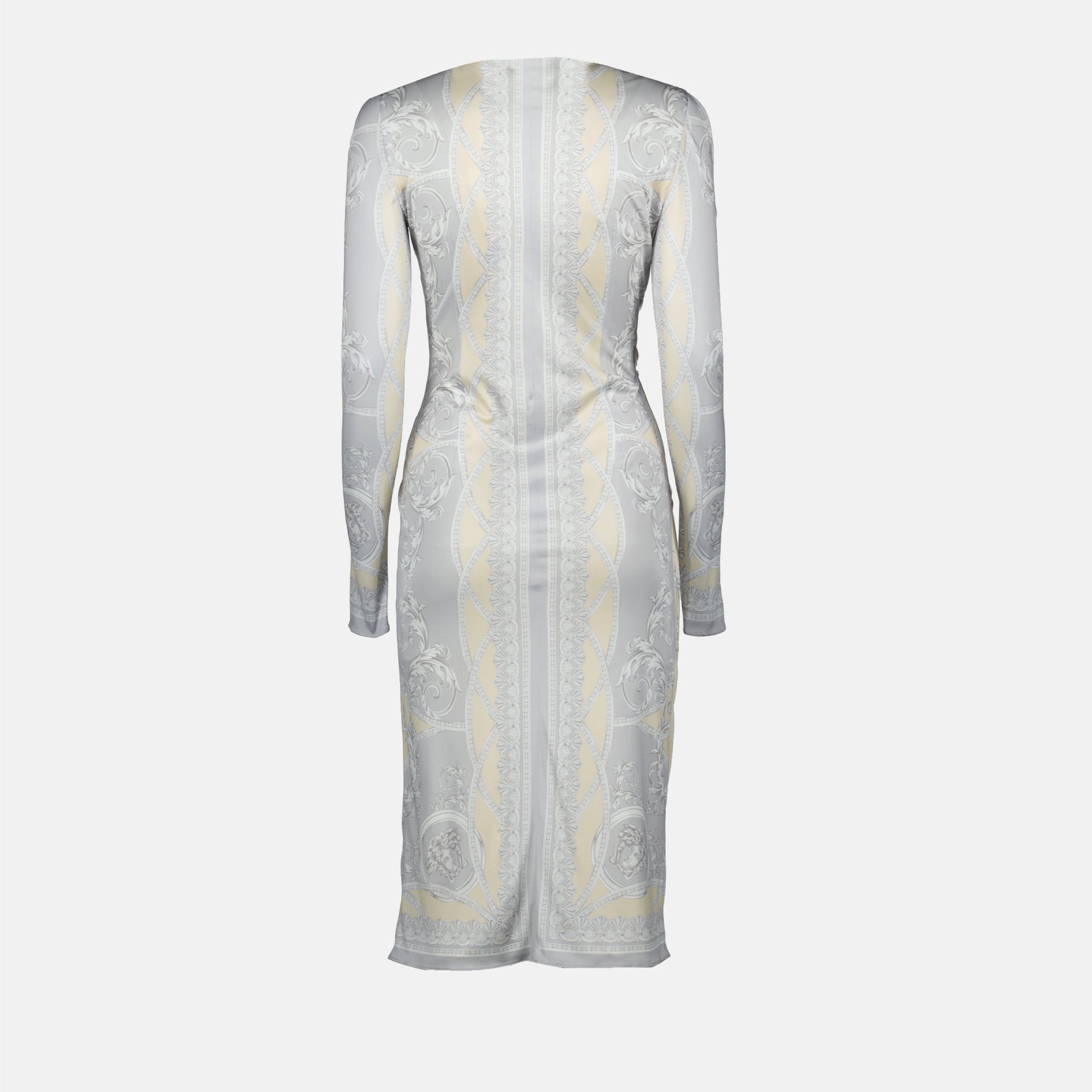Versace Baroque Print Wrap Midi Dress - image 4