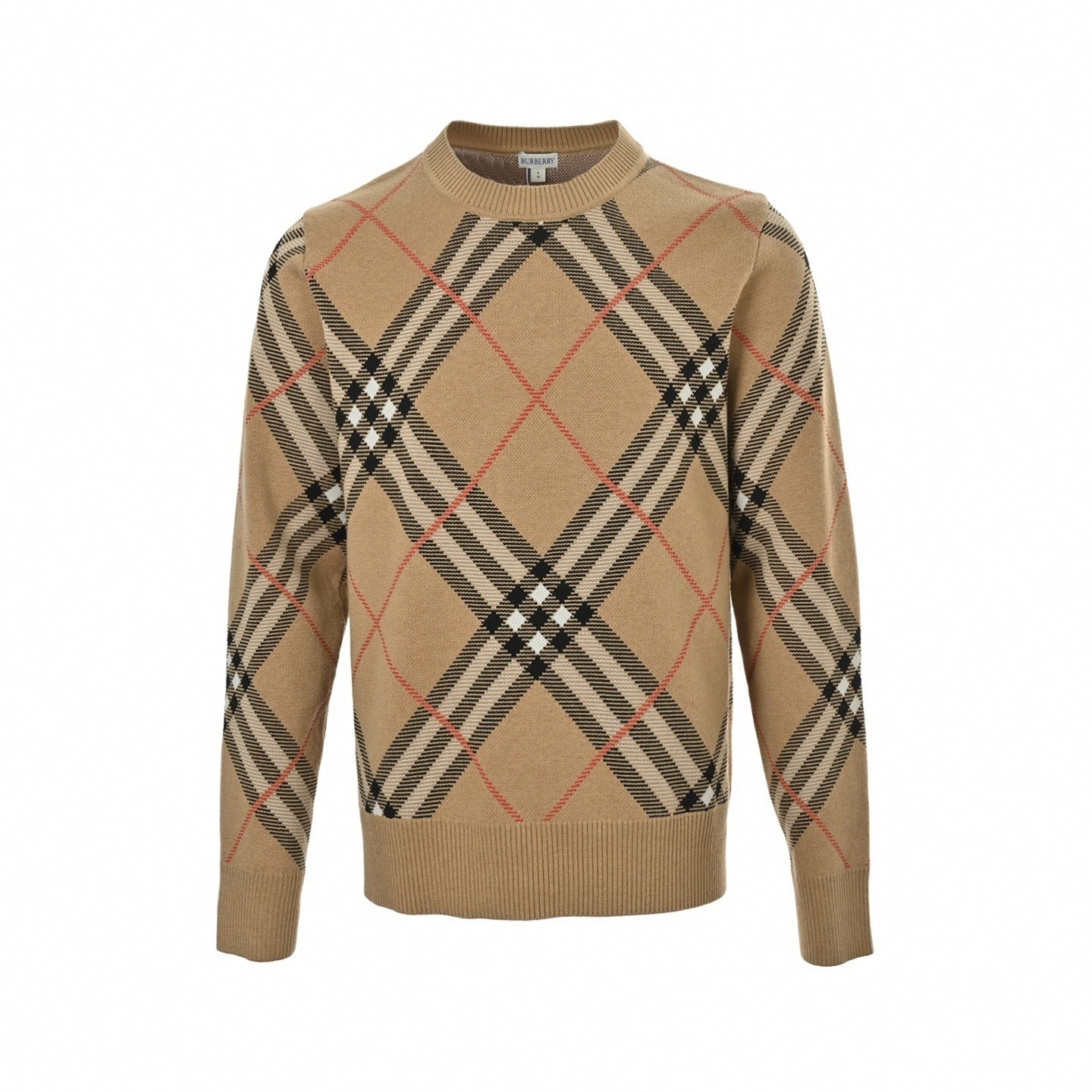 Burberry Check Argyle Intarsia Cashmere Blend Sweater