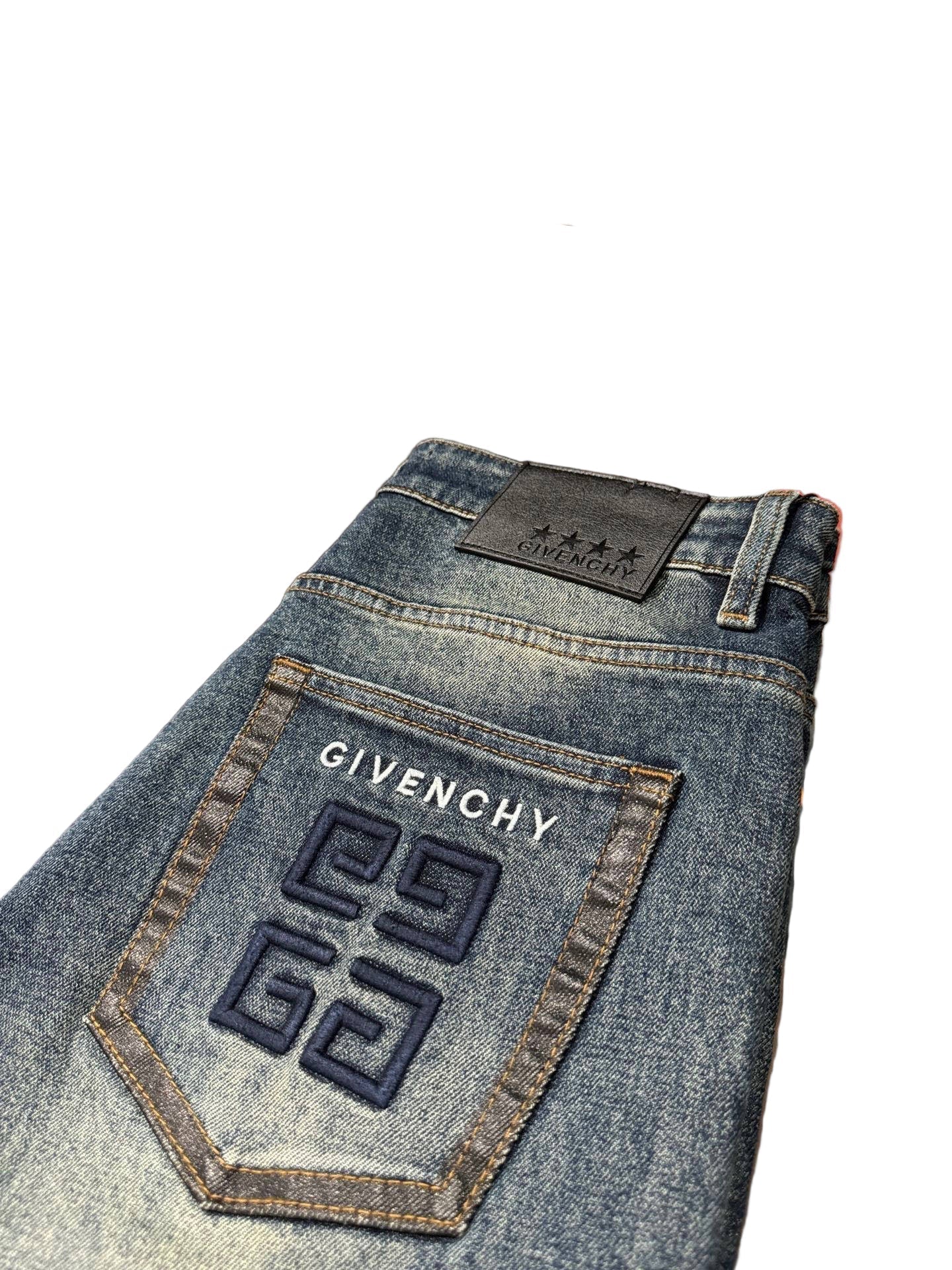 Givenchy Signature Embroidered Logo Distressed Denim Jeans - image 4