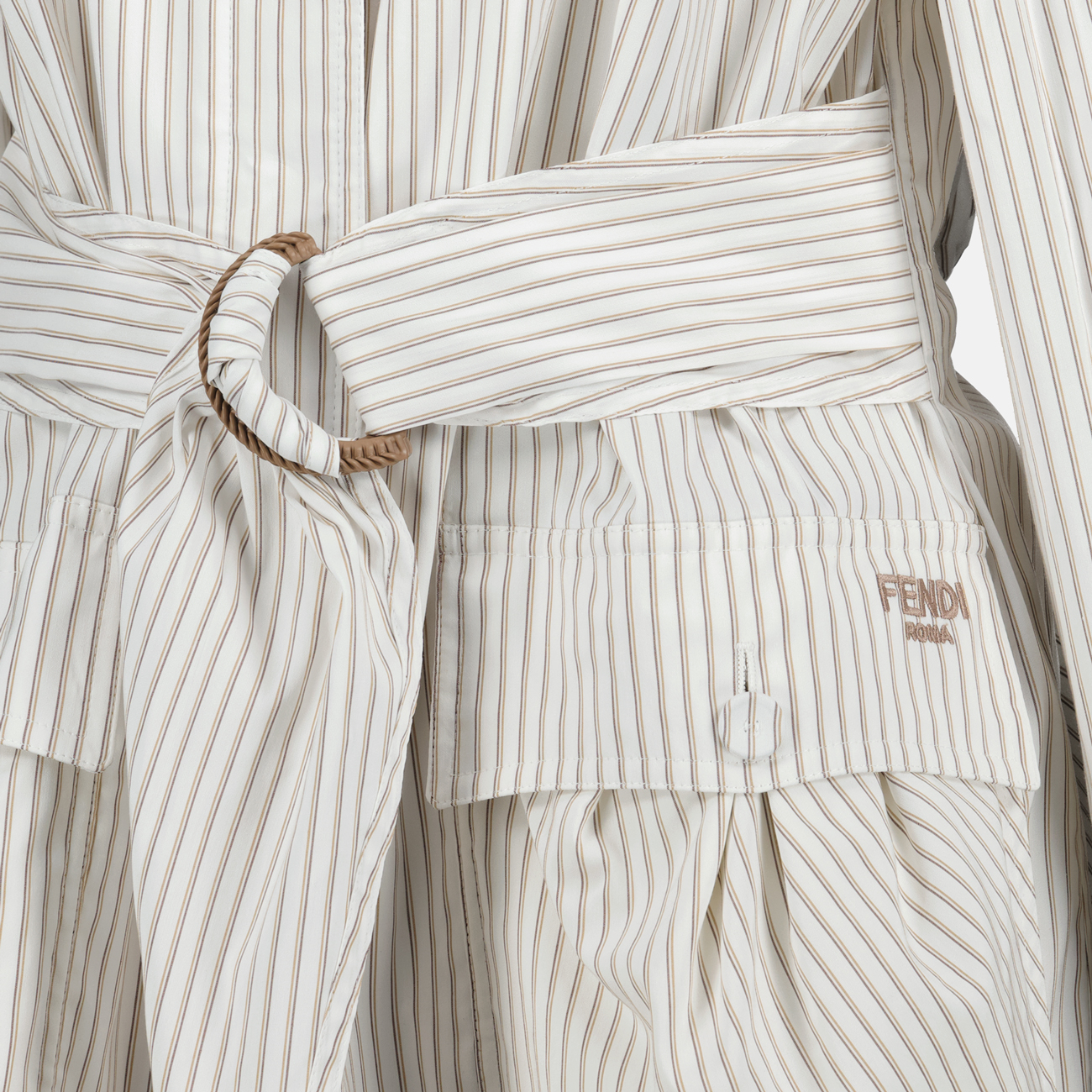 Fendi Striped Belted Jacket - image 3