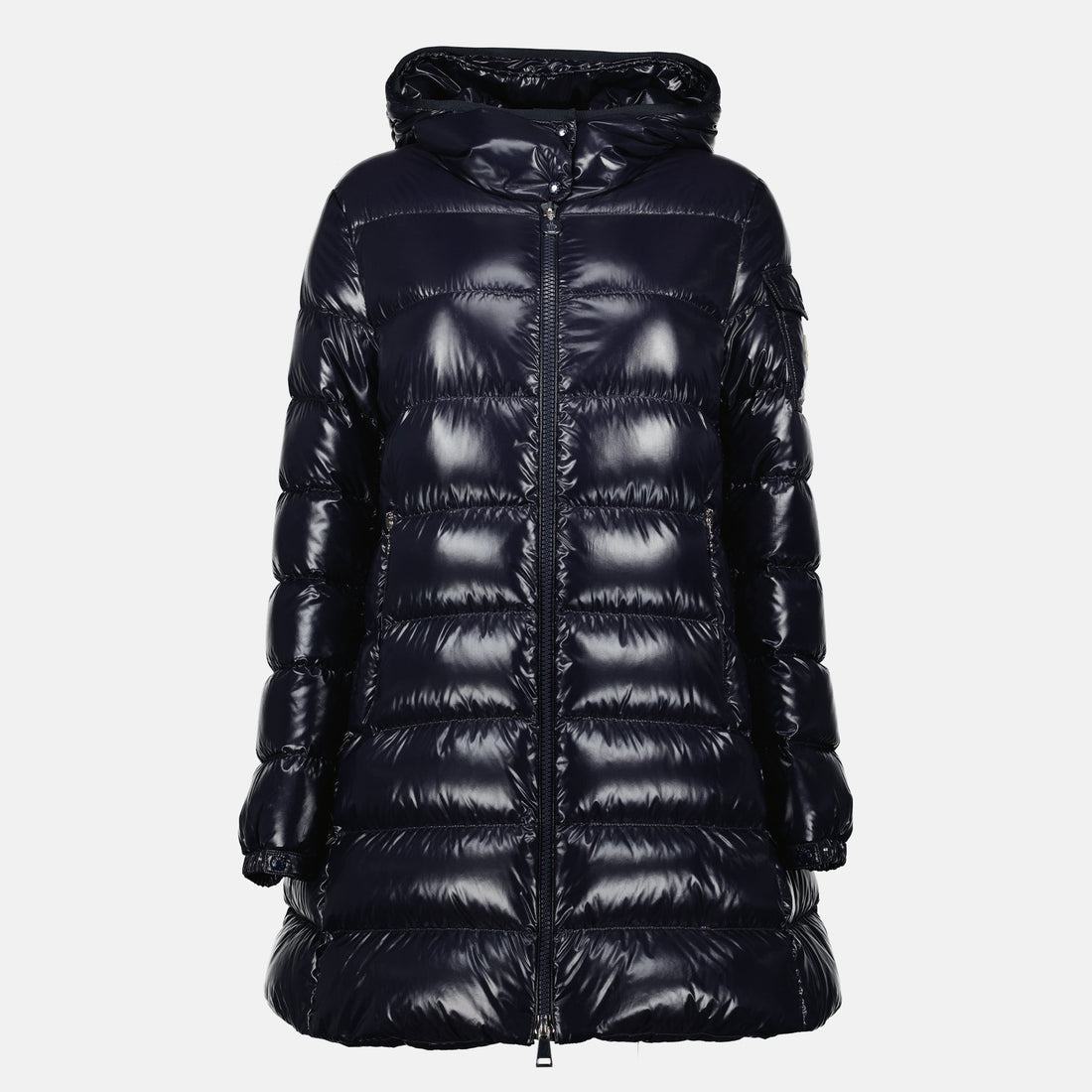 Glossy Hooded Long Puffer Coat
