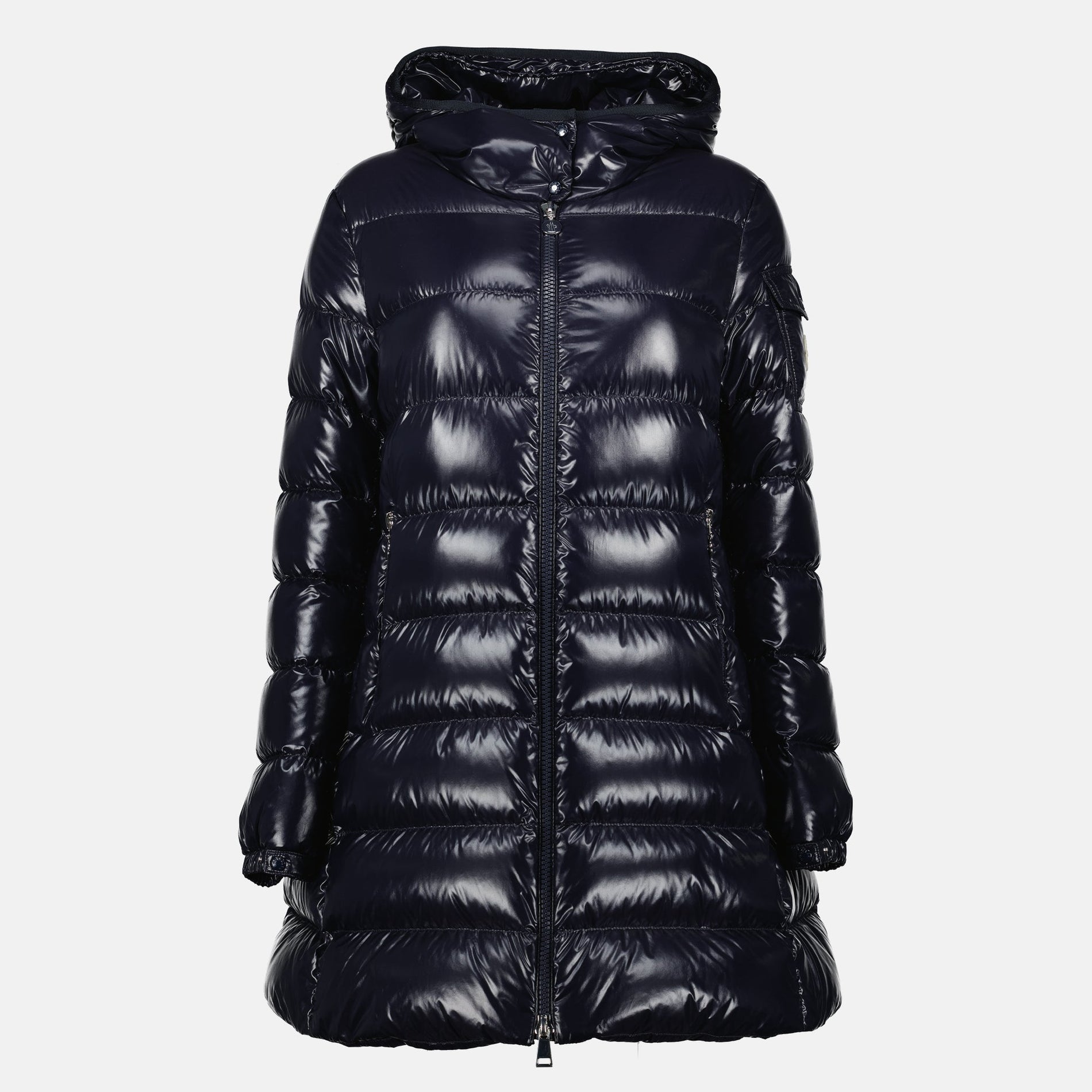 Moncler Glossy Hooded Long Puffer Coat