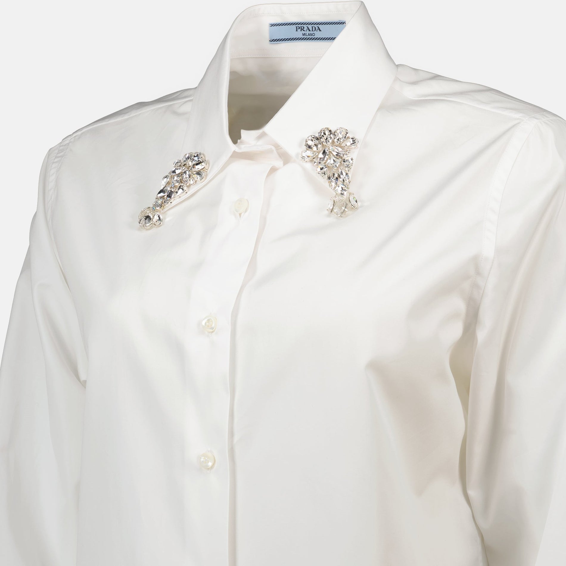Prada Crystal Embellished Collar Shirt - image 5