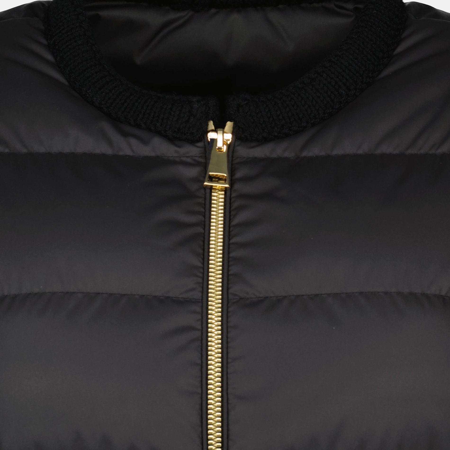 Moncler Cropped Down Jacket with Gold Zip - image 4