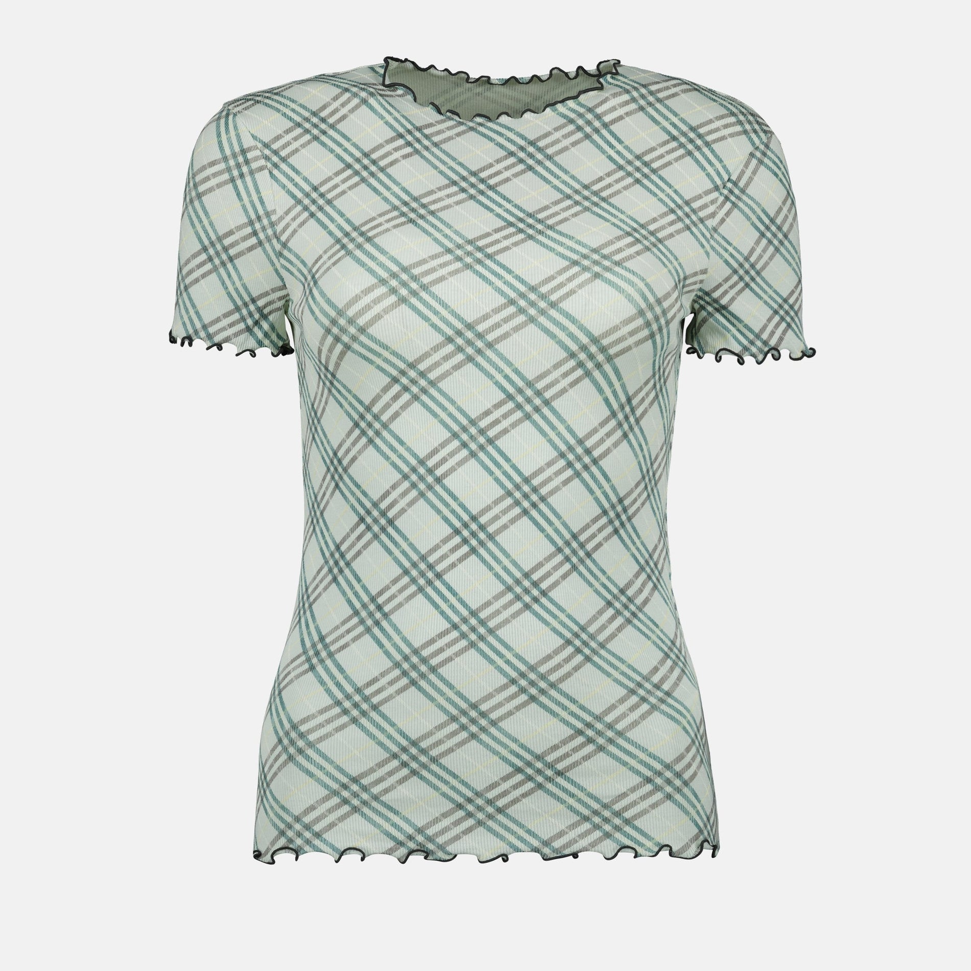 Burberry Check Print Mesh T-Shirt